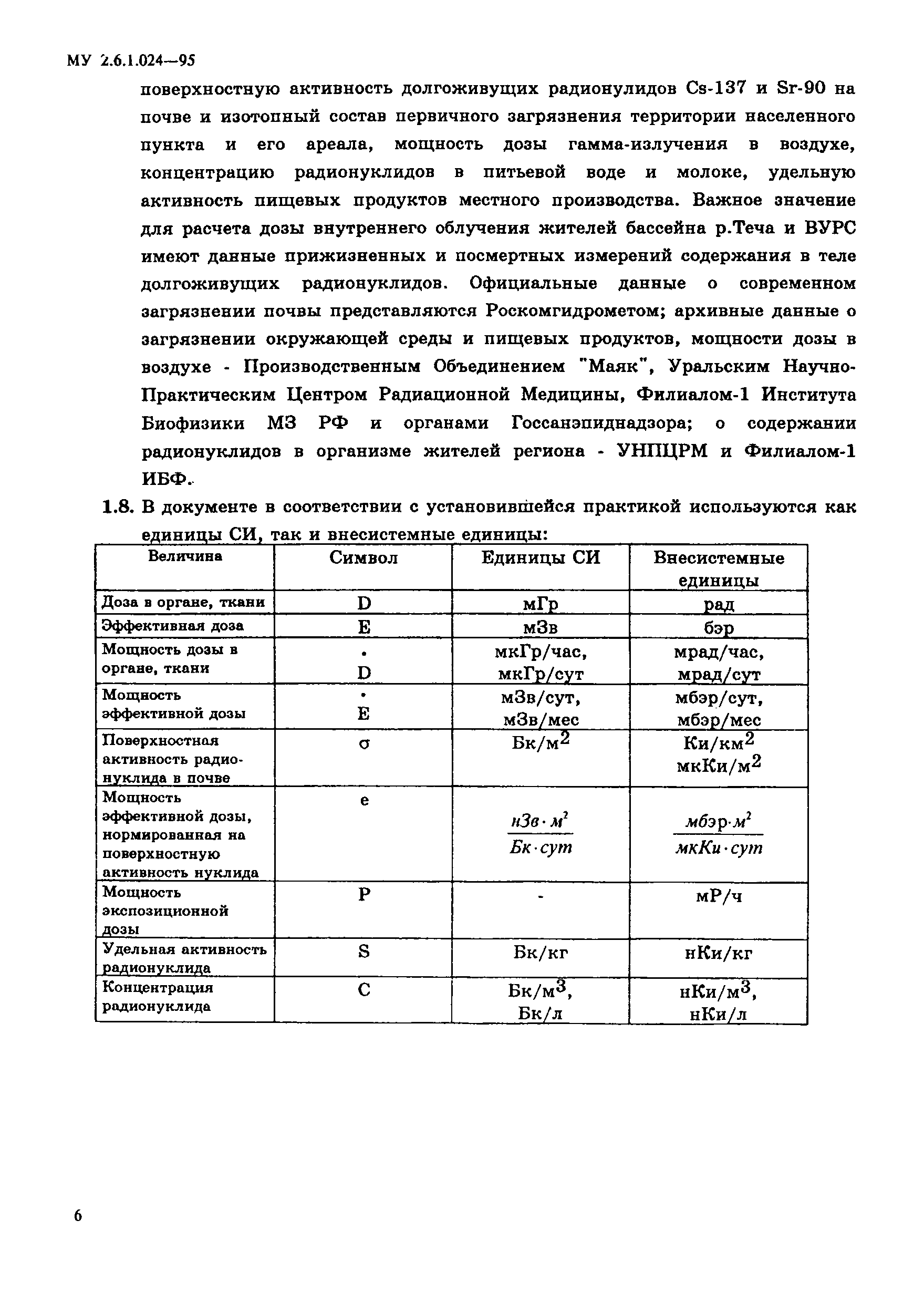 МУ 2.6.1.024-95