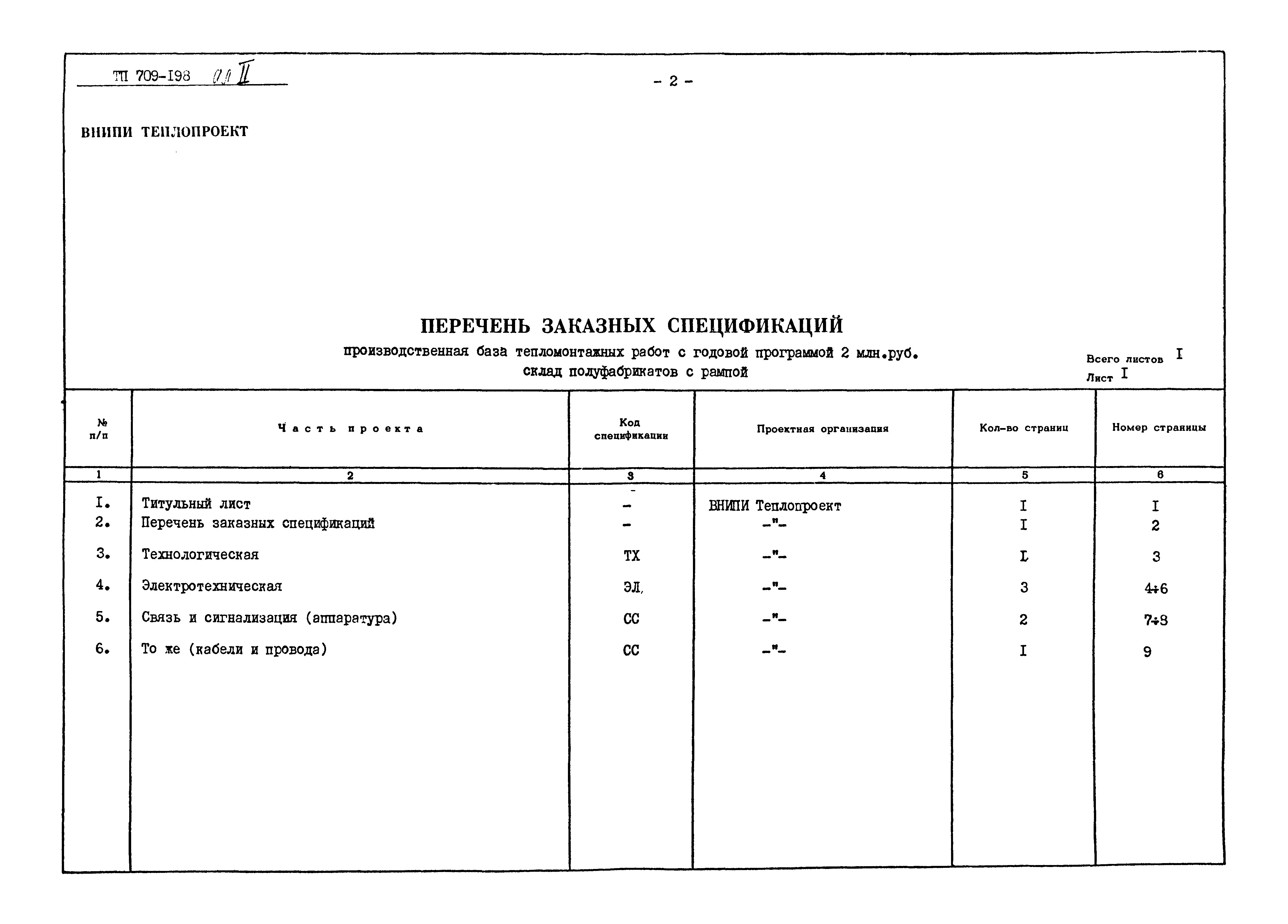 Типовой проект 709-198