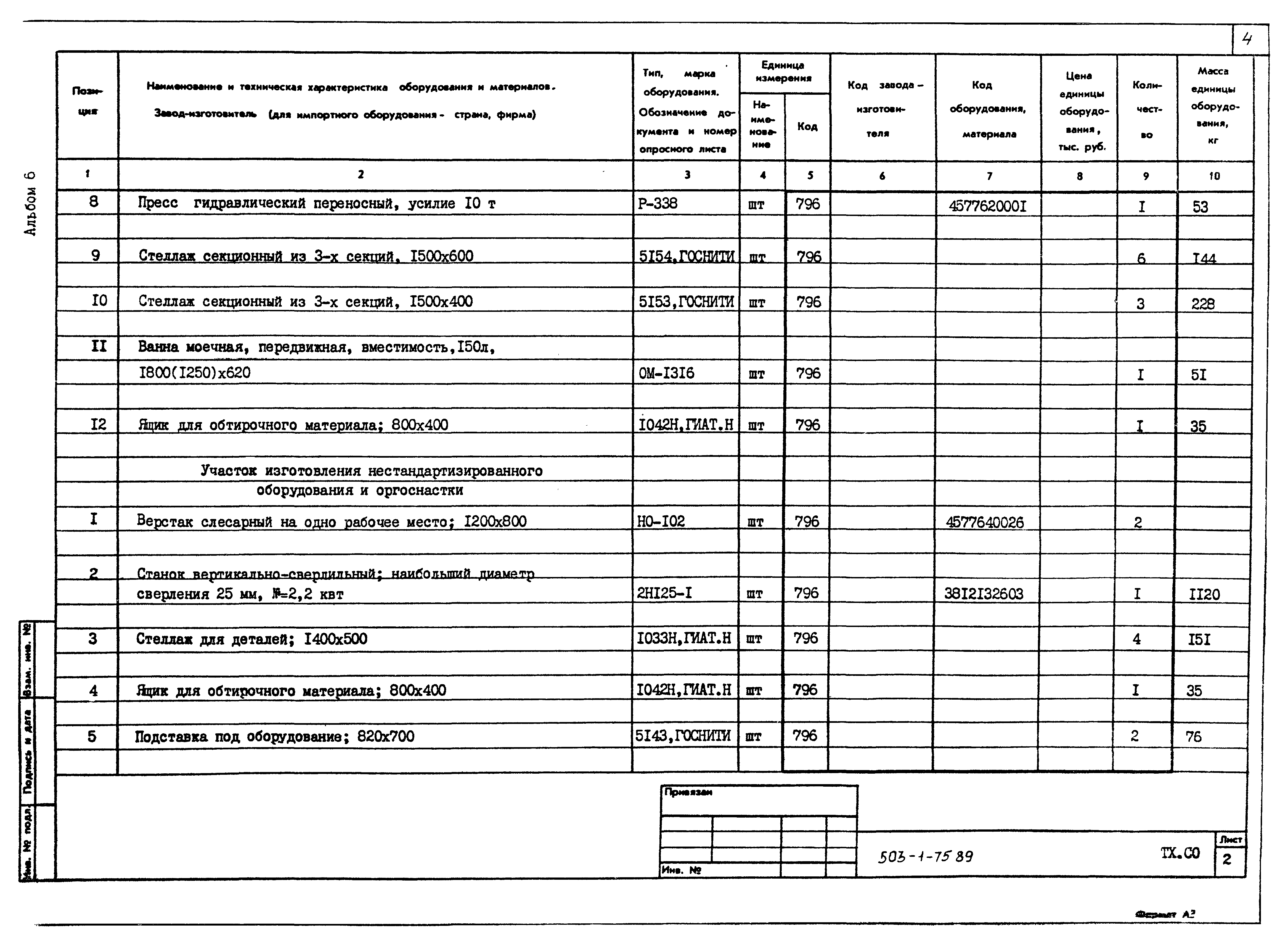 Типовой проект 503-1-75.89