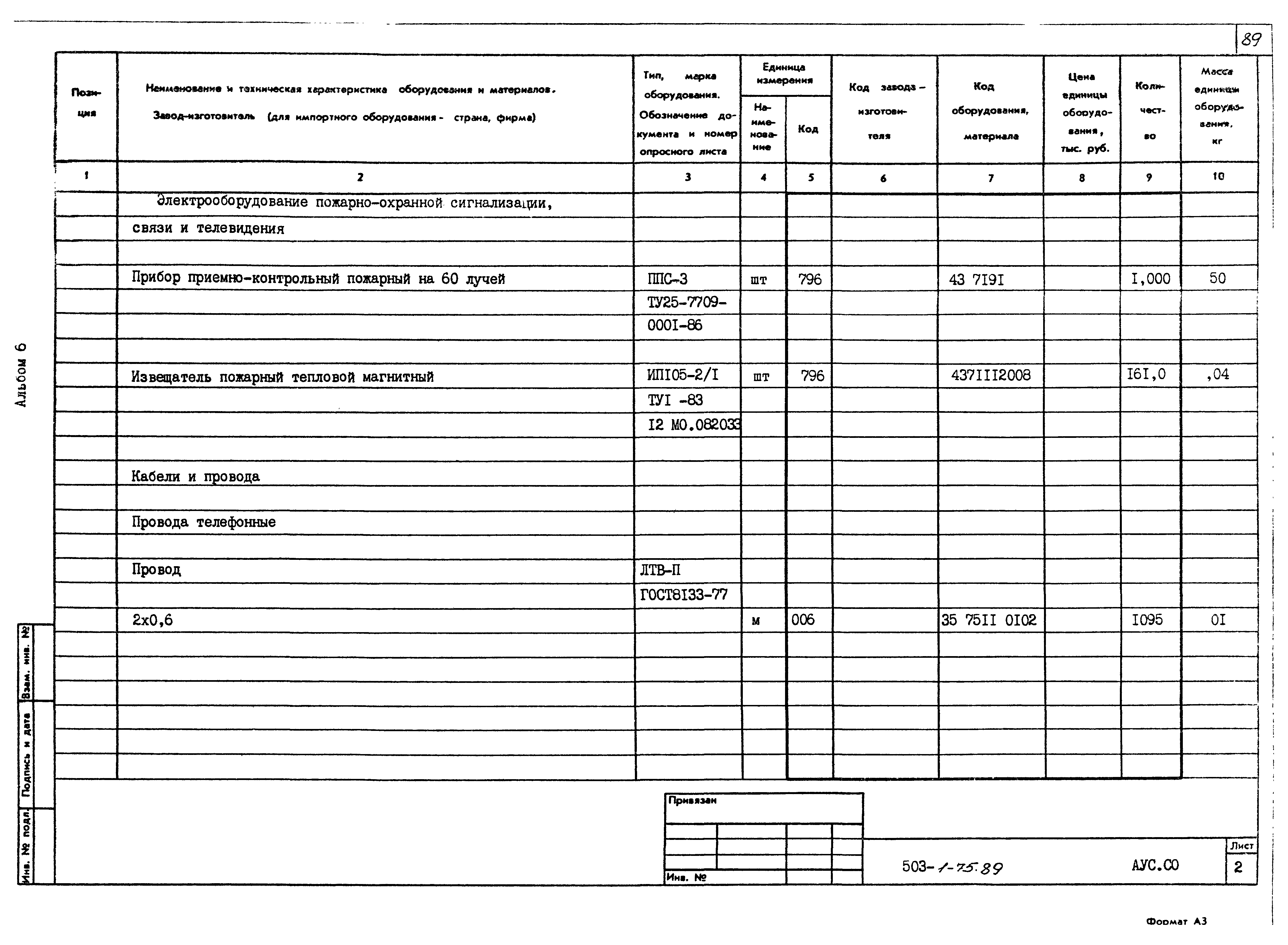 Типовой проект 503-1-75.89
