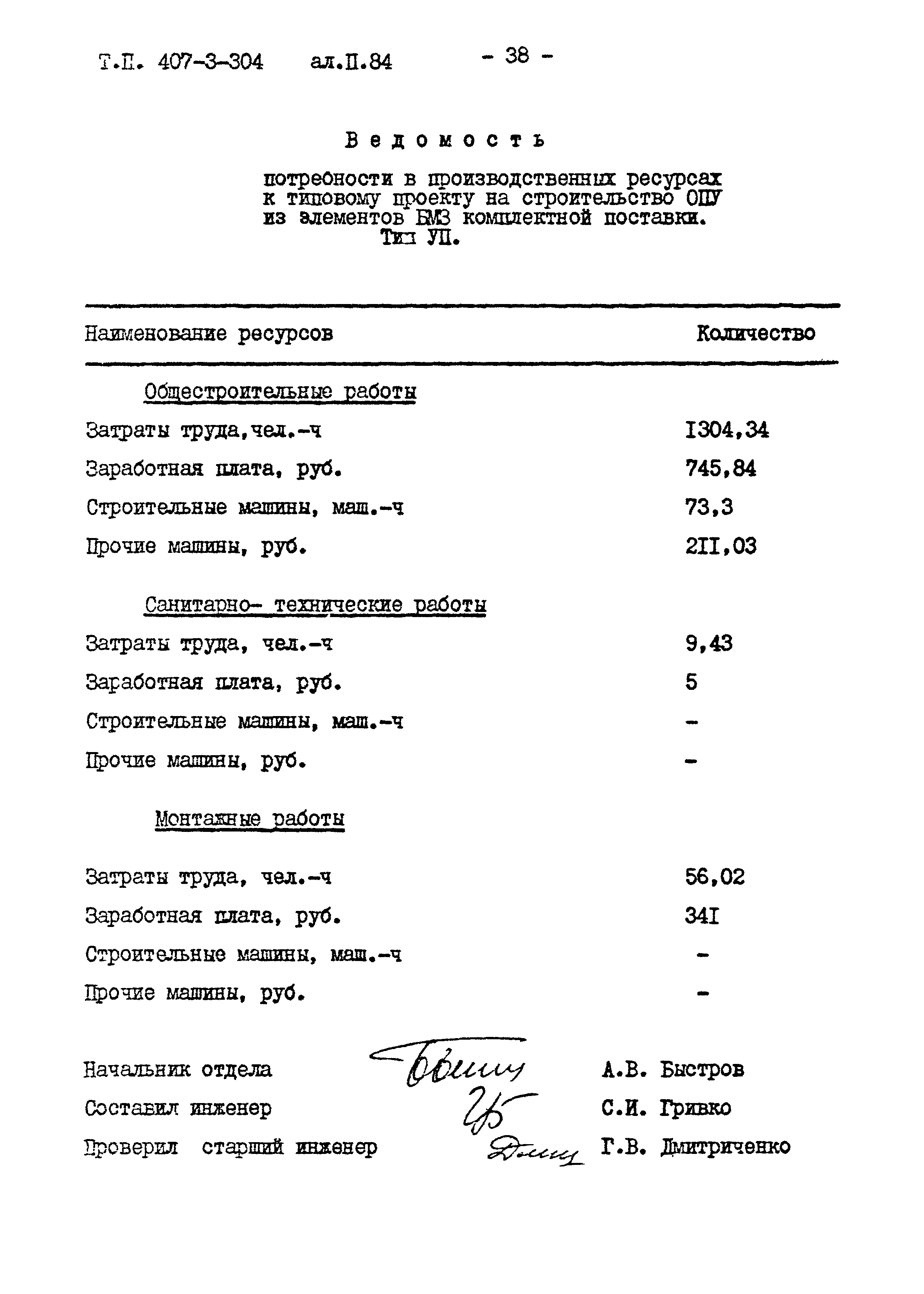 Типовой проект 407-3-304