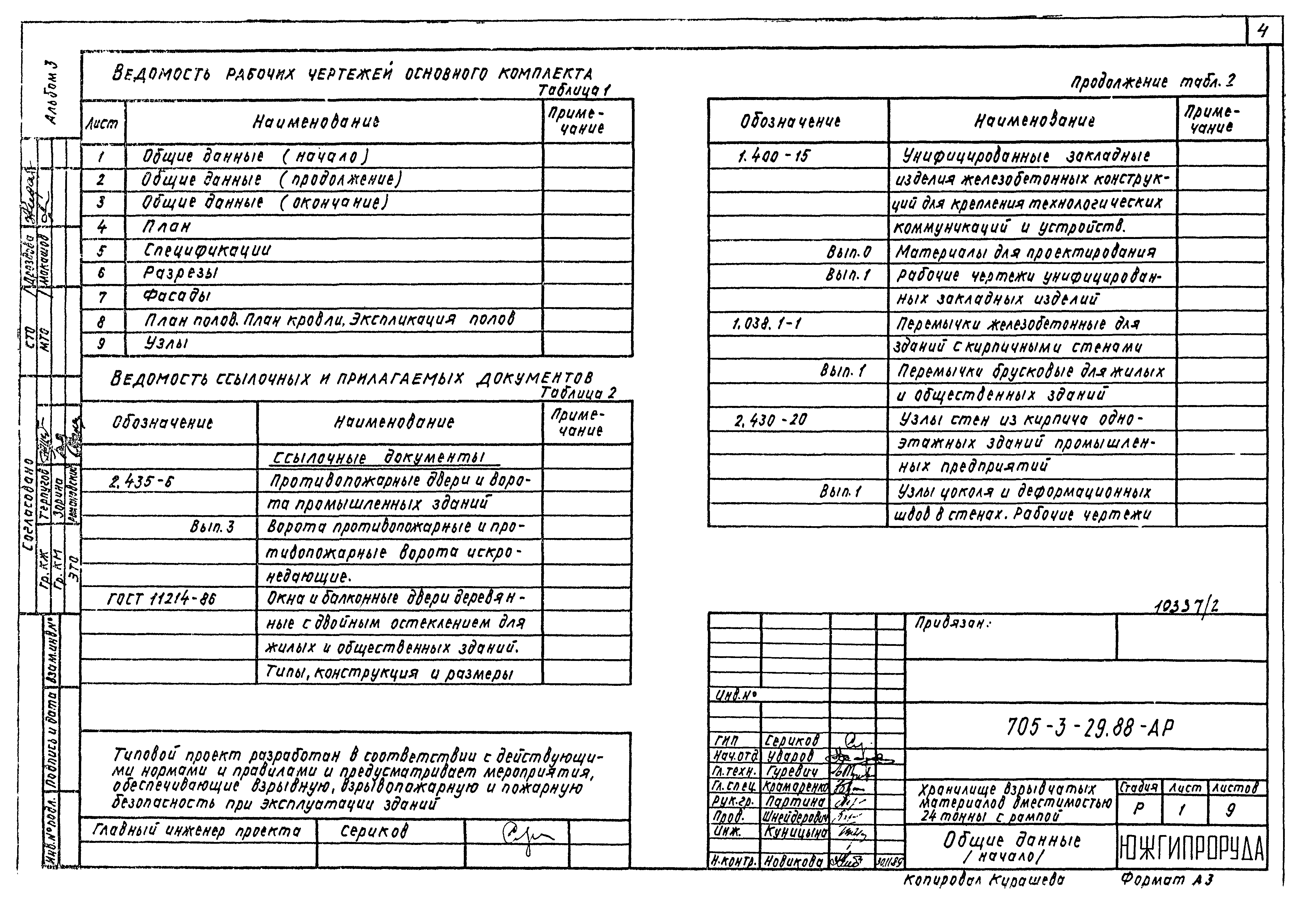 Типовой проект 705-3-29.88