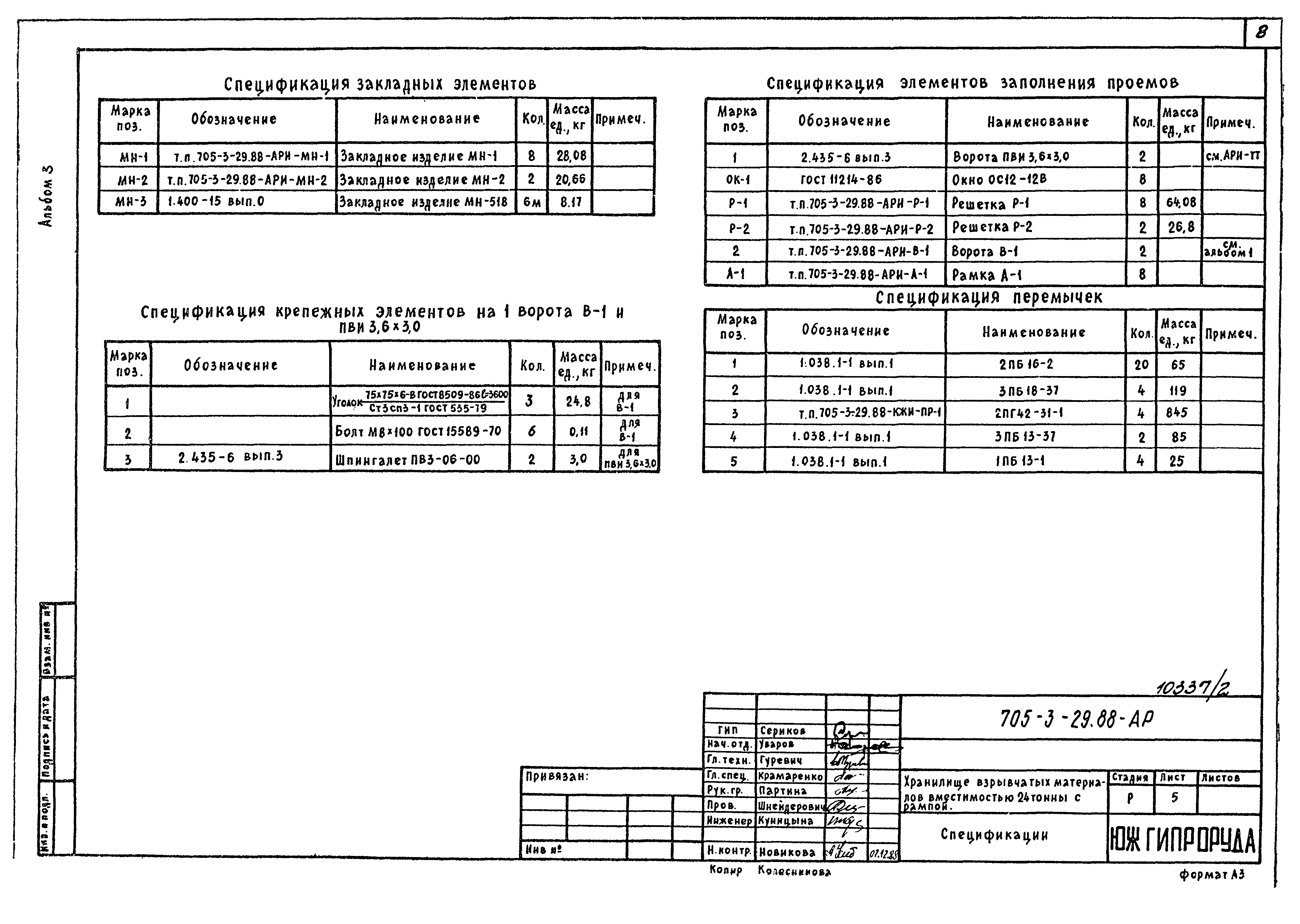 Типовой проект 705-3-29.88