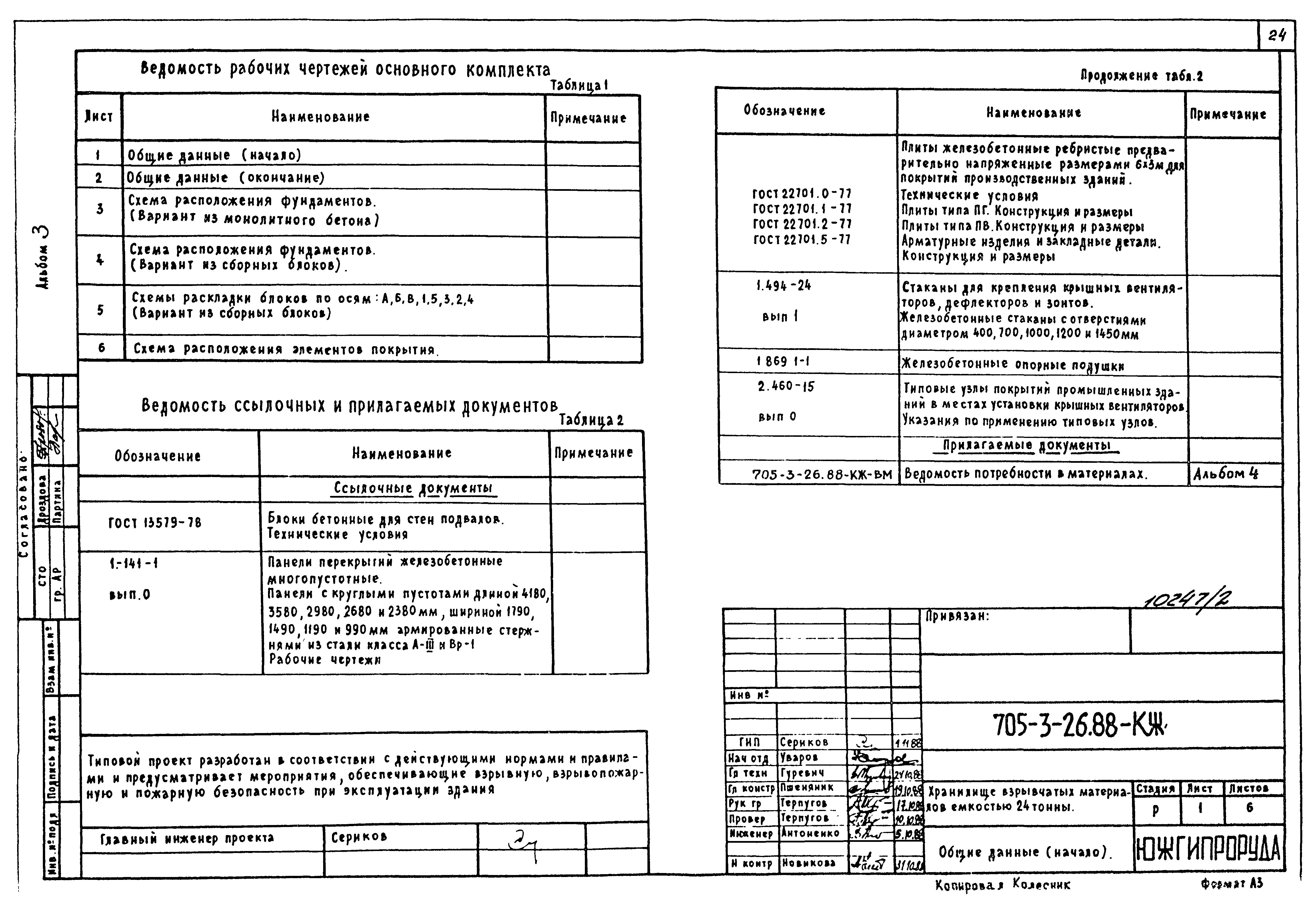 Типовой проект 705-3-26.88