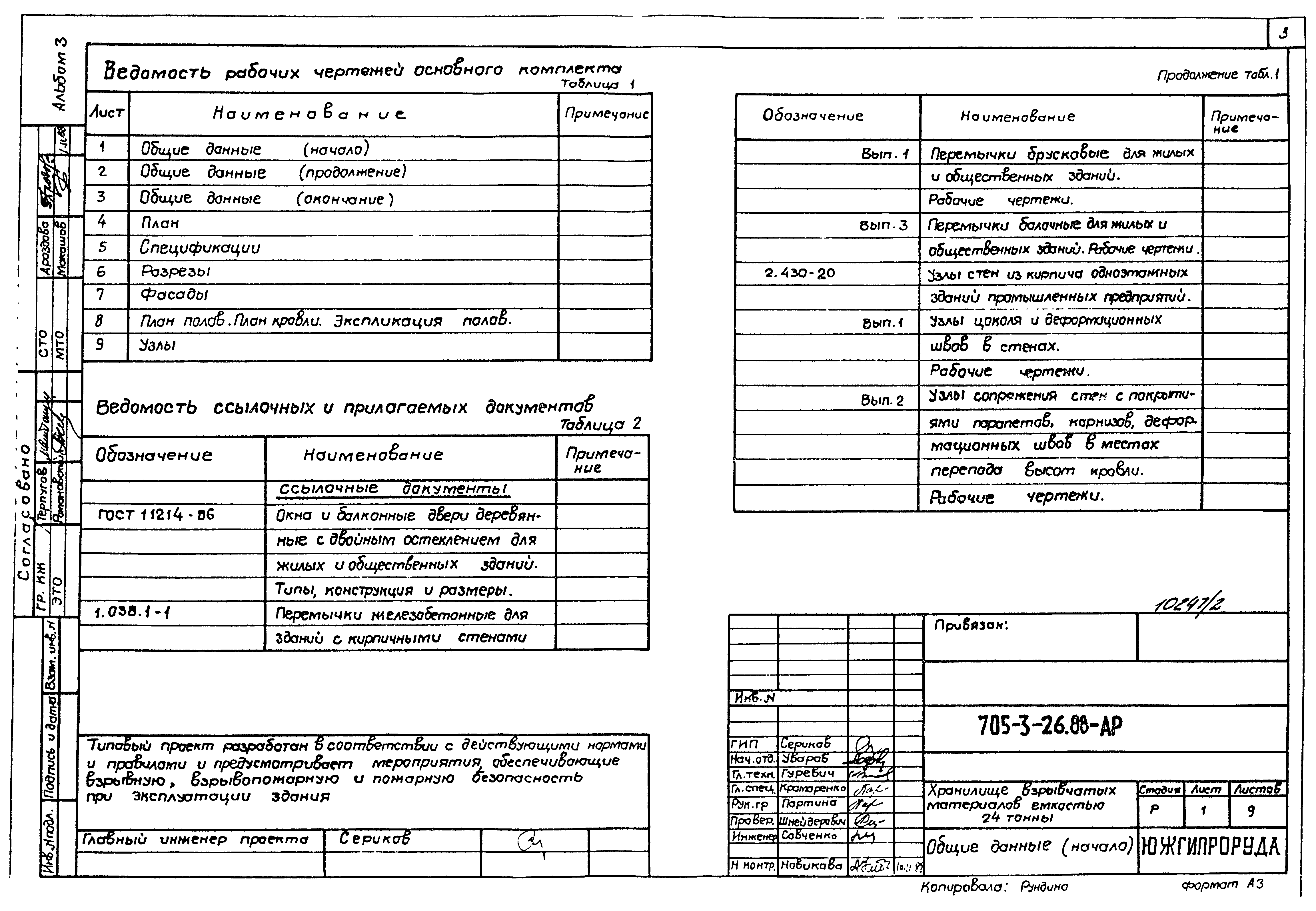 Типовой проект 705-3-26.88