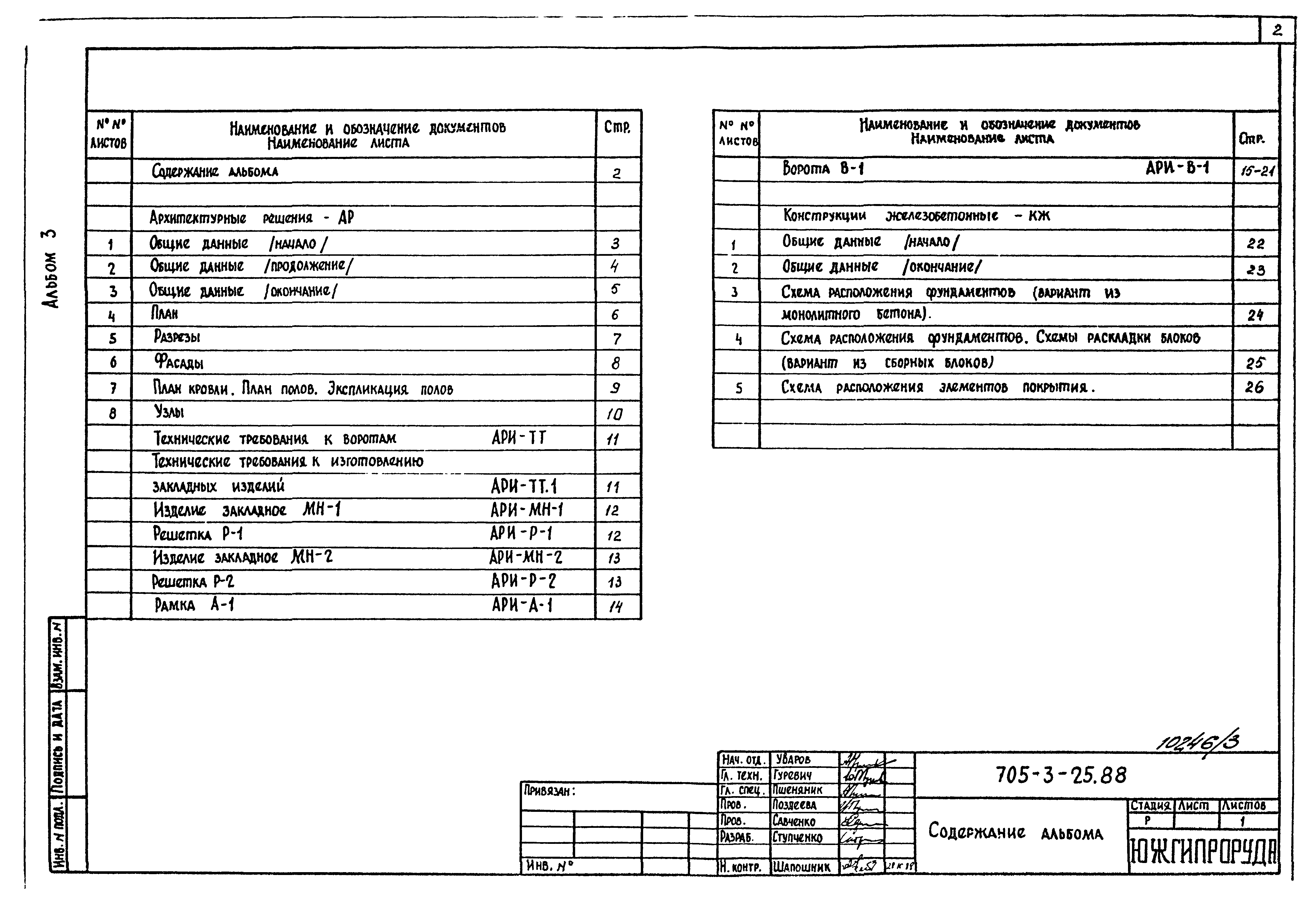 Типовой проект 705-3-25.88