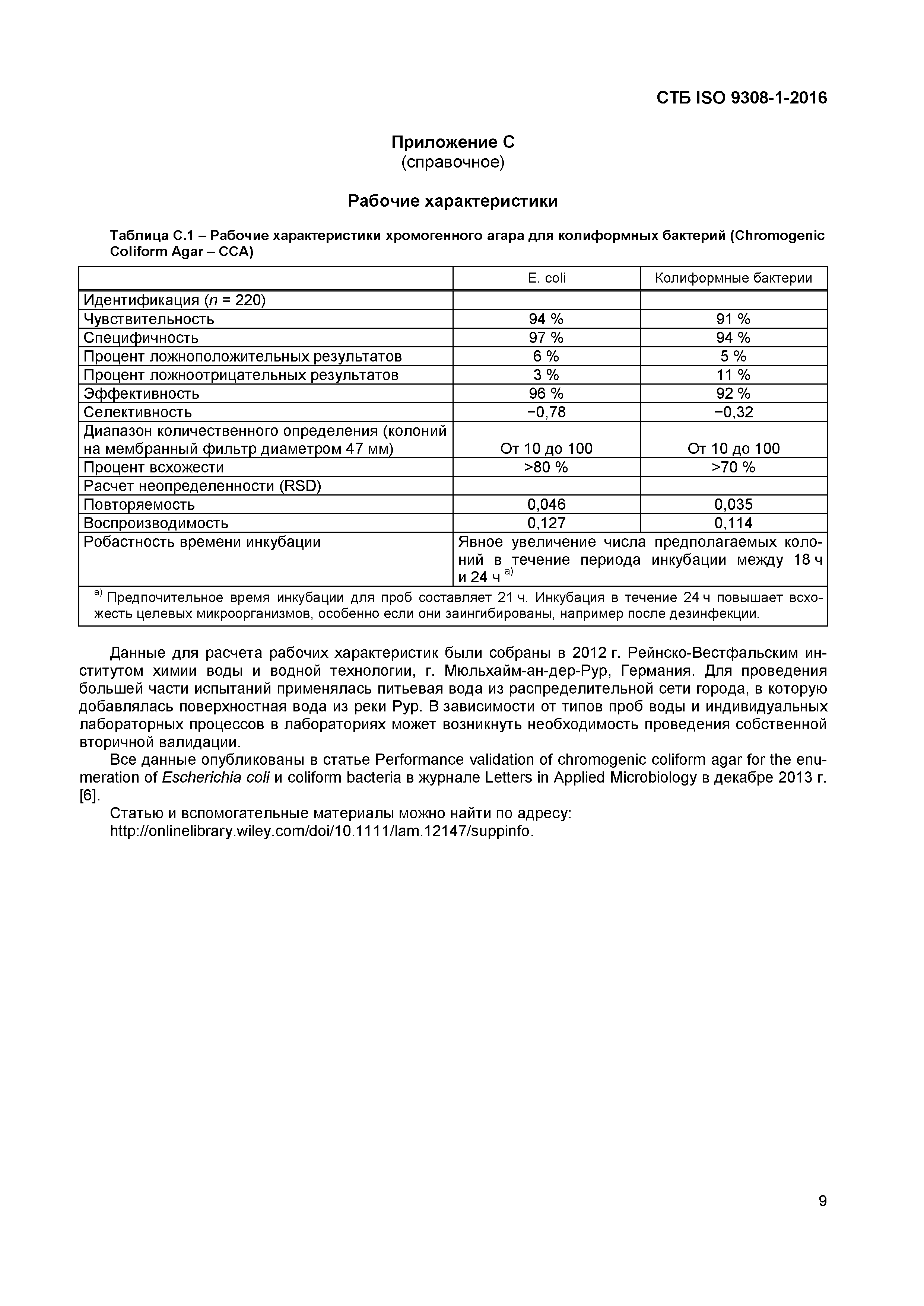 СТБ ISO 9308-1-2016