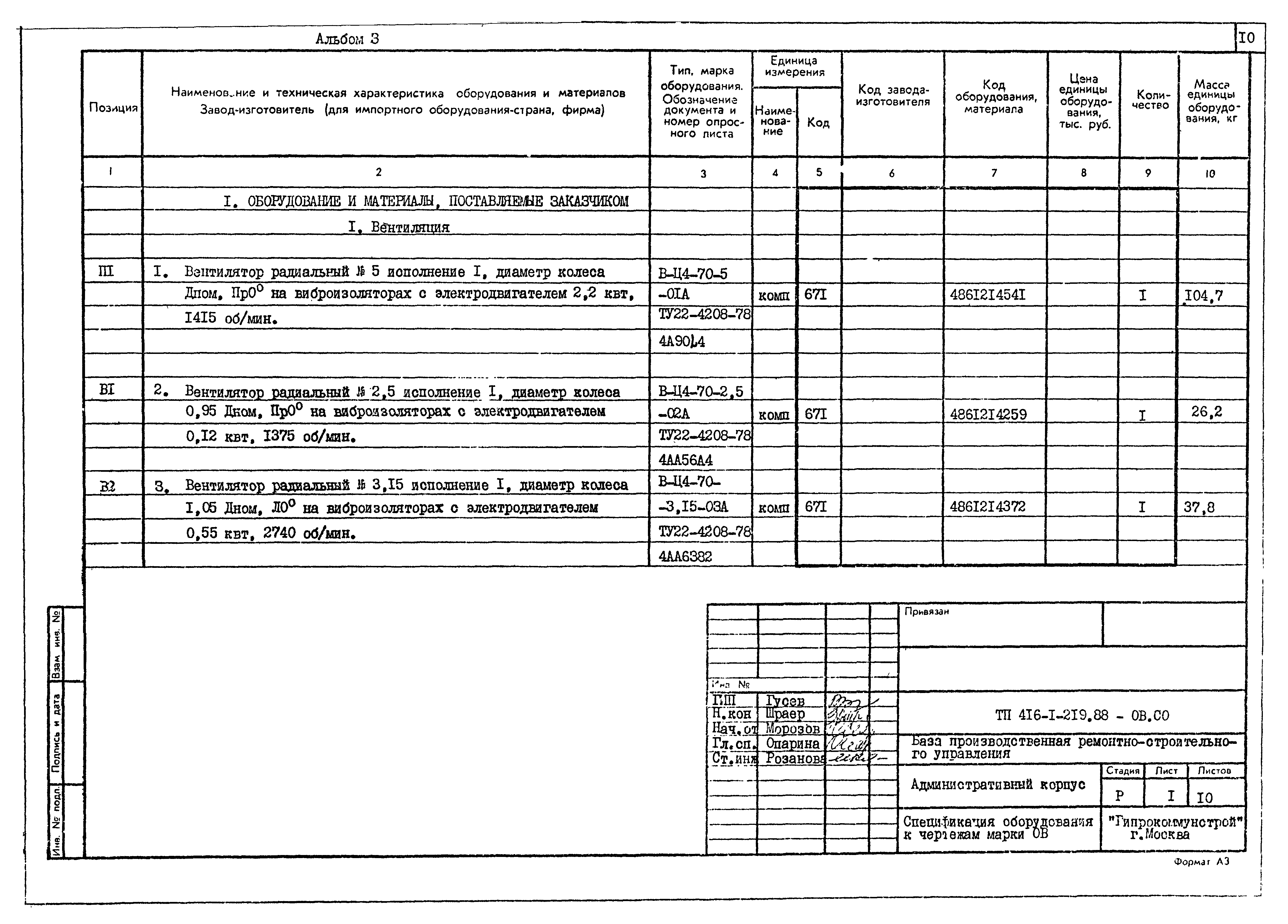 Типовой проект 416-1-219.88