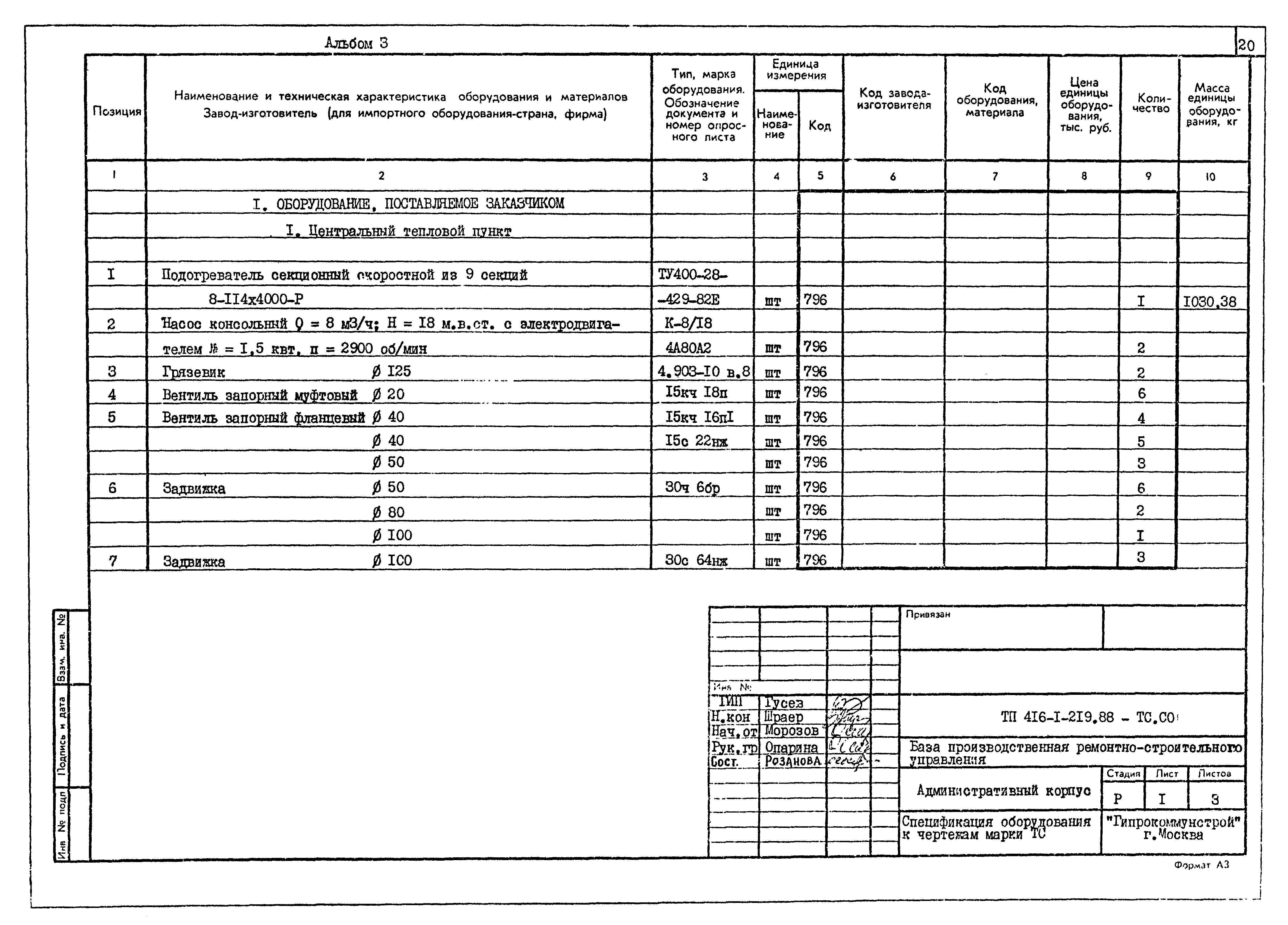 Типовой проект 416-1-219.88