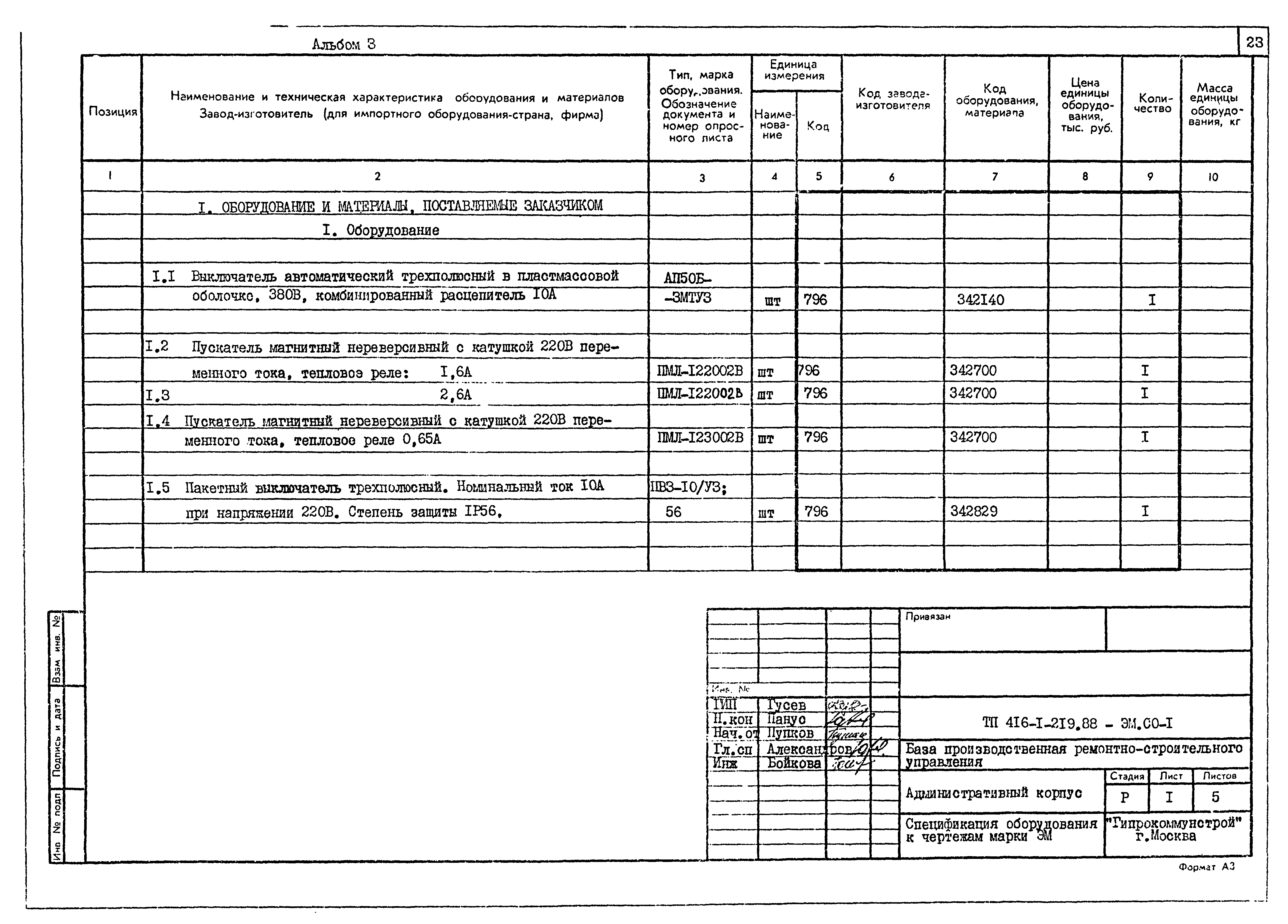 Типовой проект 416-1-219.88