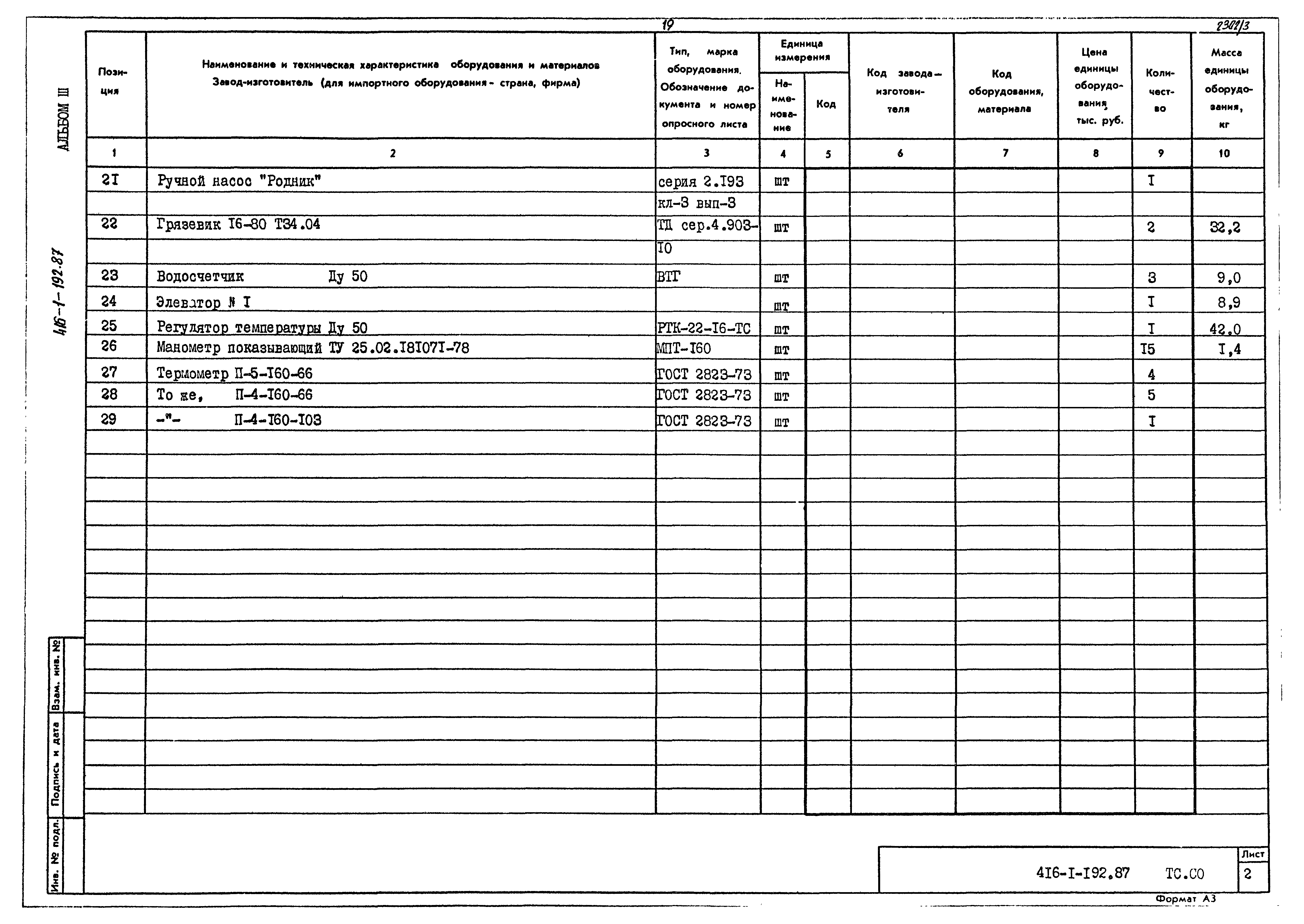 Типовой проект 416-1-192.87