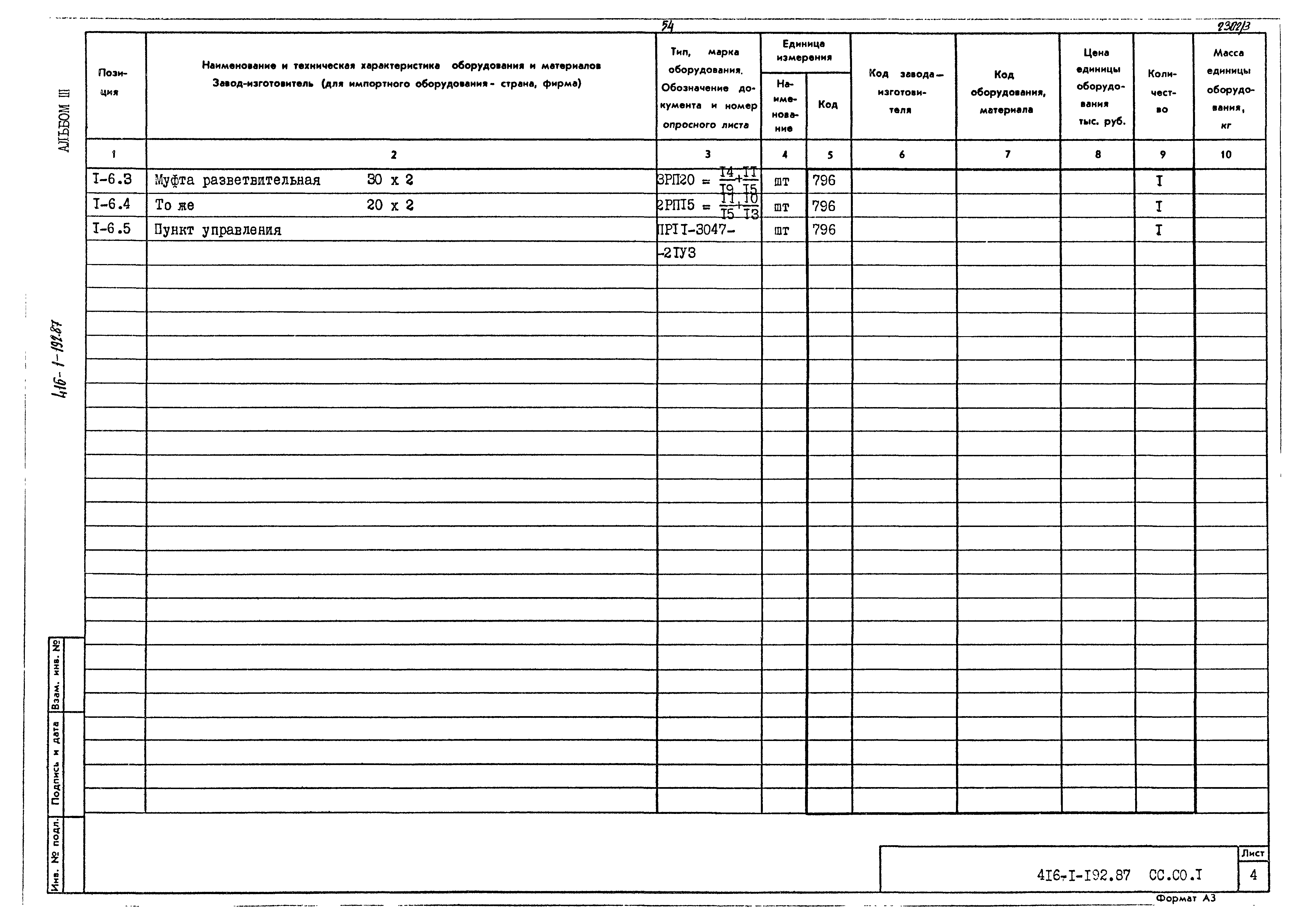 Типовой проект 416-1-192.87