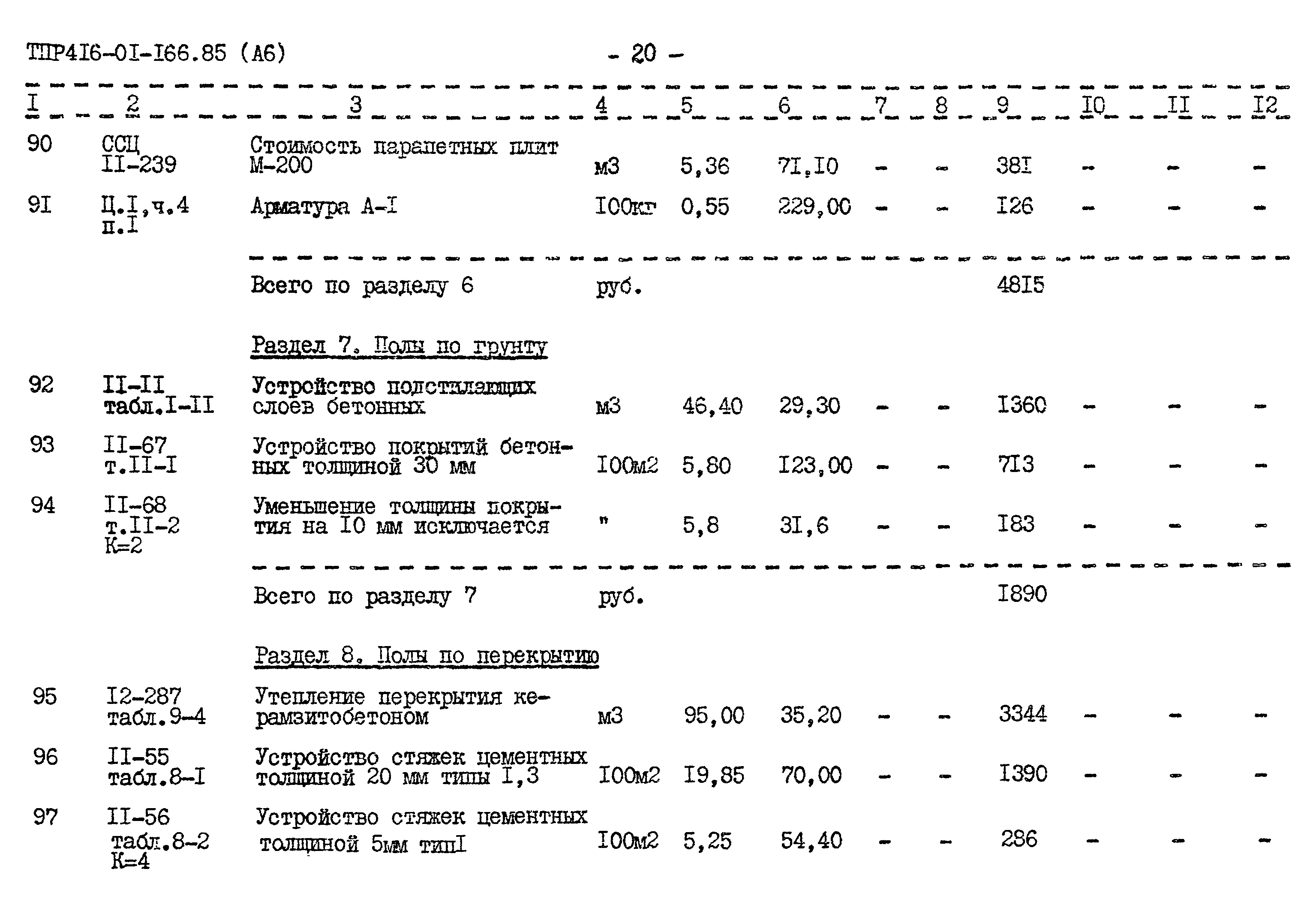 Типовые проектные решения 416-01-166.85