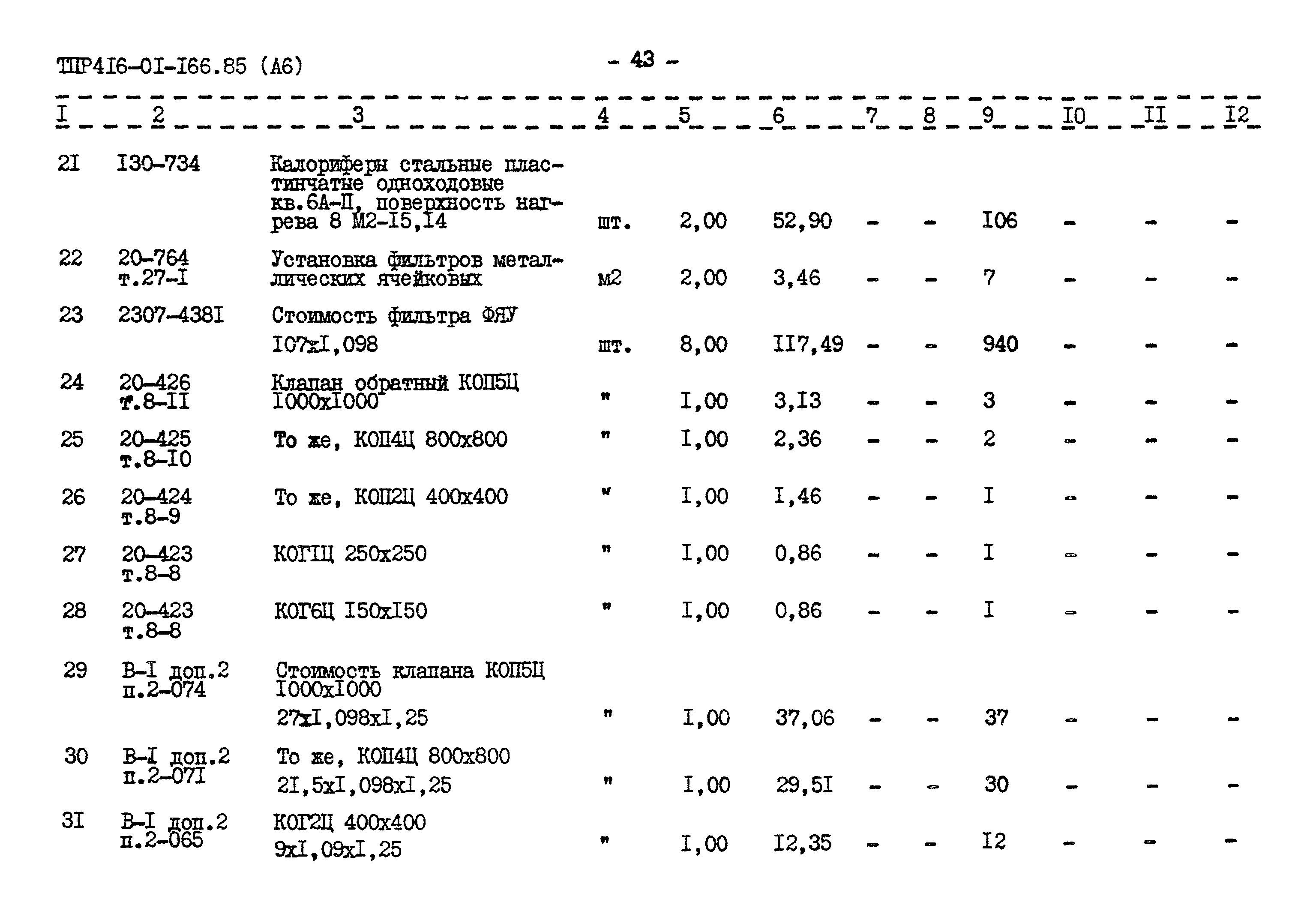 Типовые проектные решения 416-01-166.85