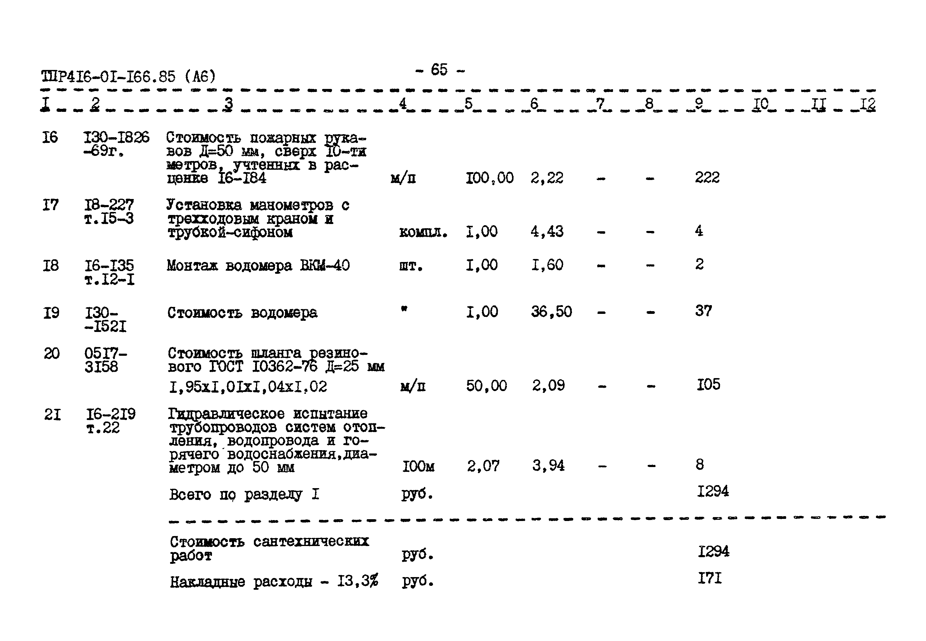 Типовые проектные решения 416-01-166.85