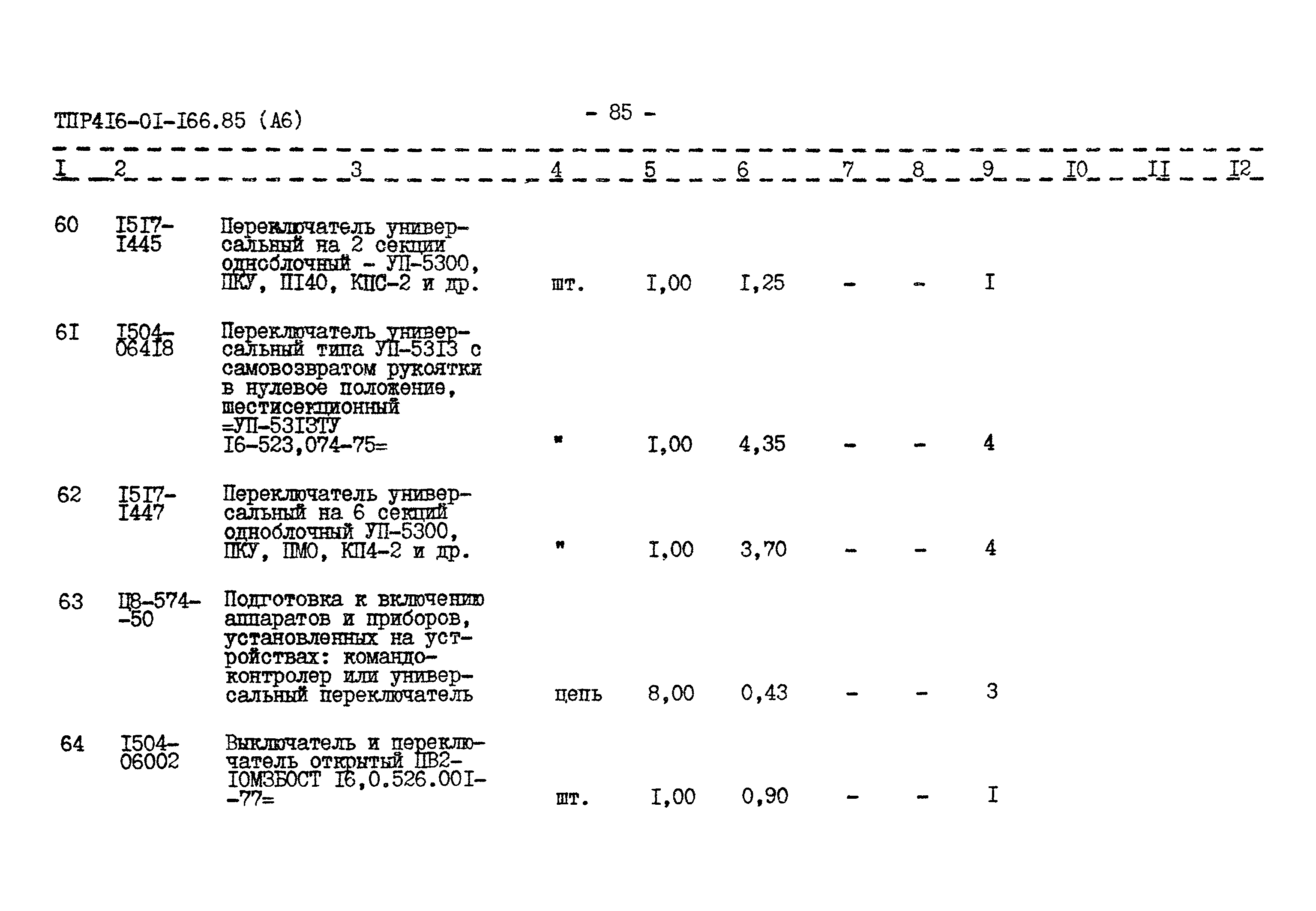 Типовые проектные решения 416-01-166.85