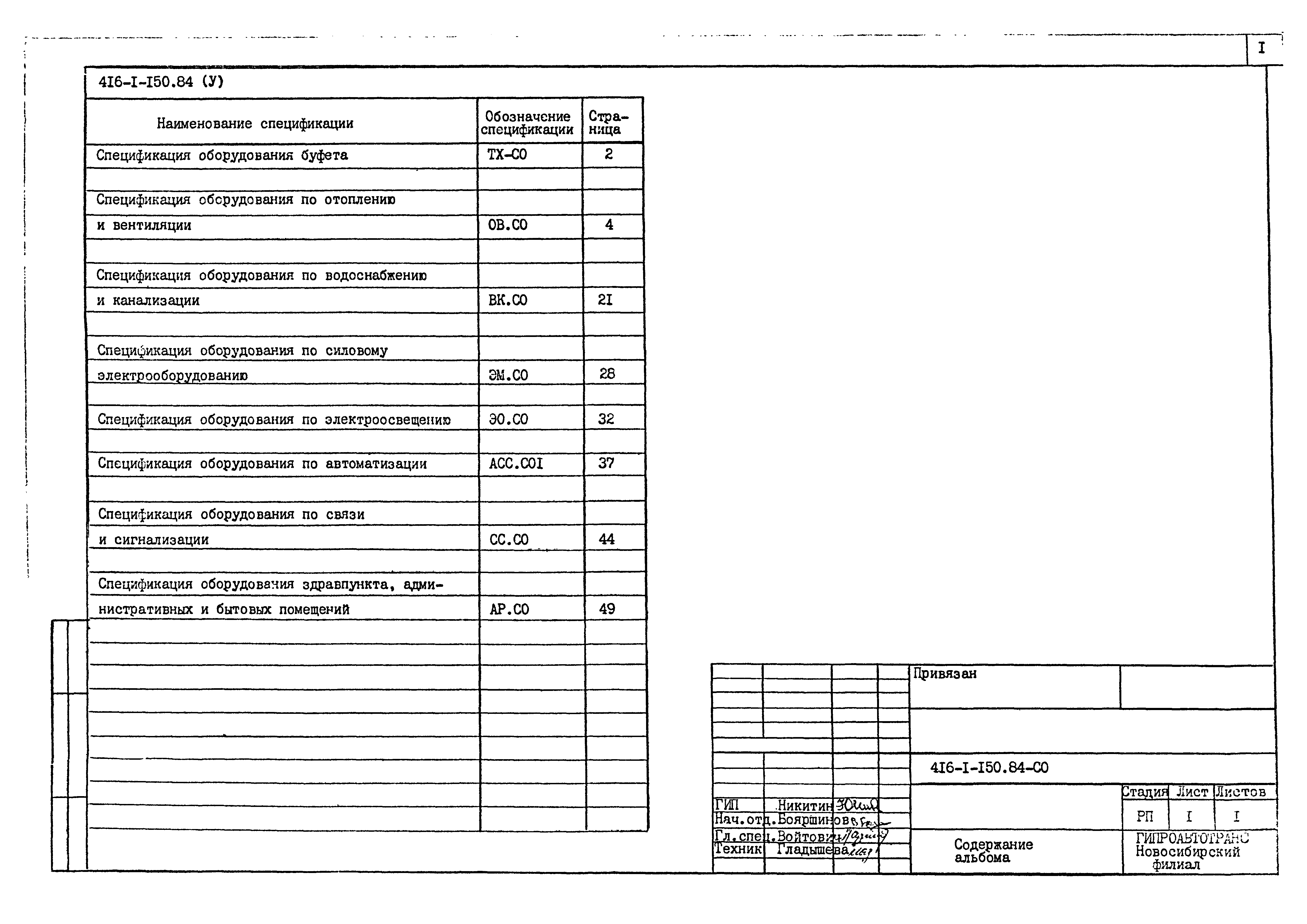 Типовой проект 416-1-150.84