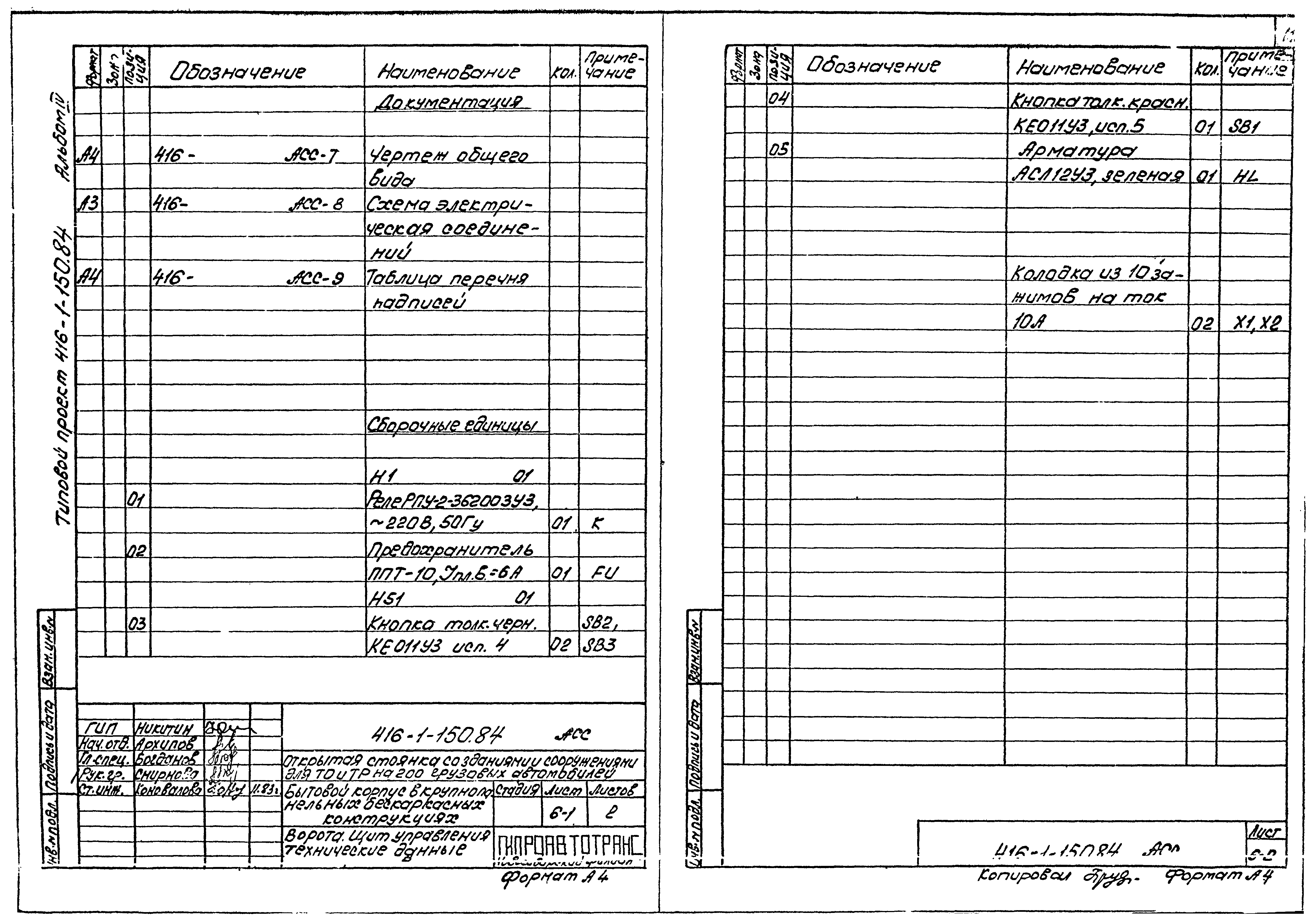 Типовой проект 416-1-150.84
