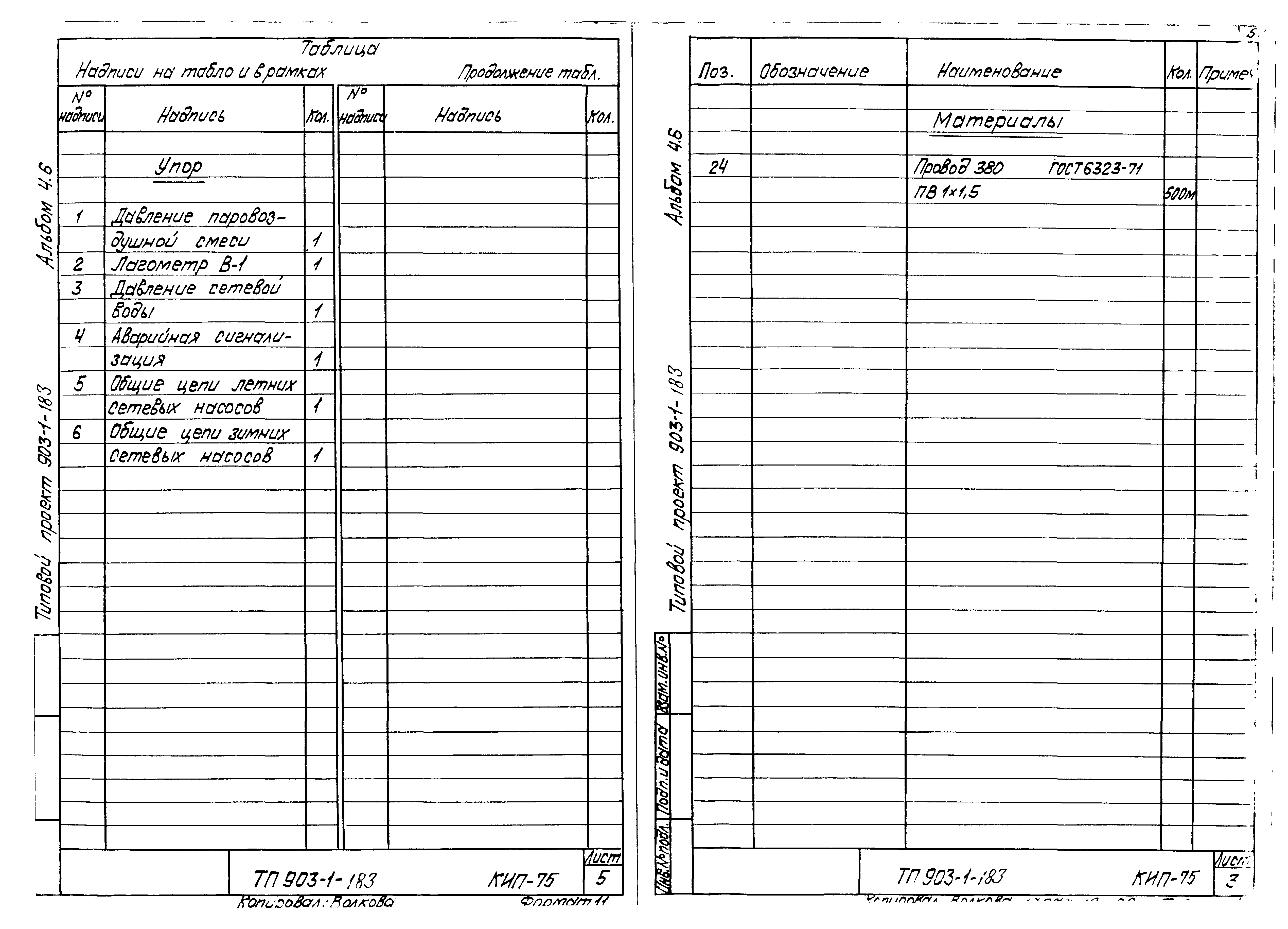Типовой проект 903-1-183