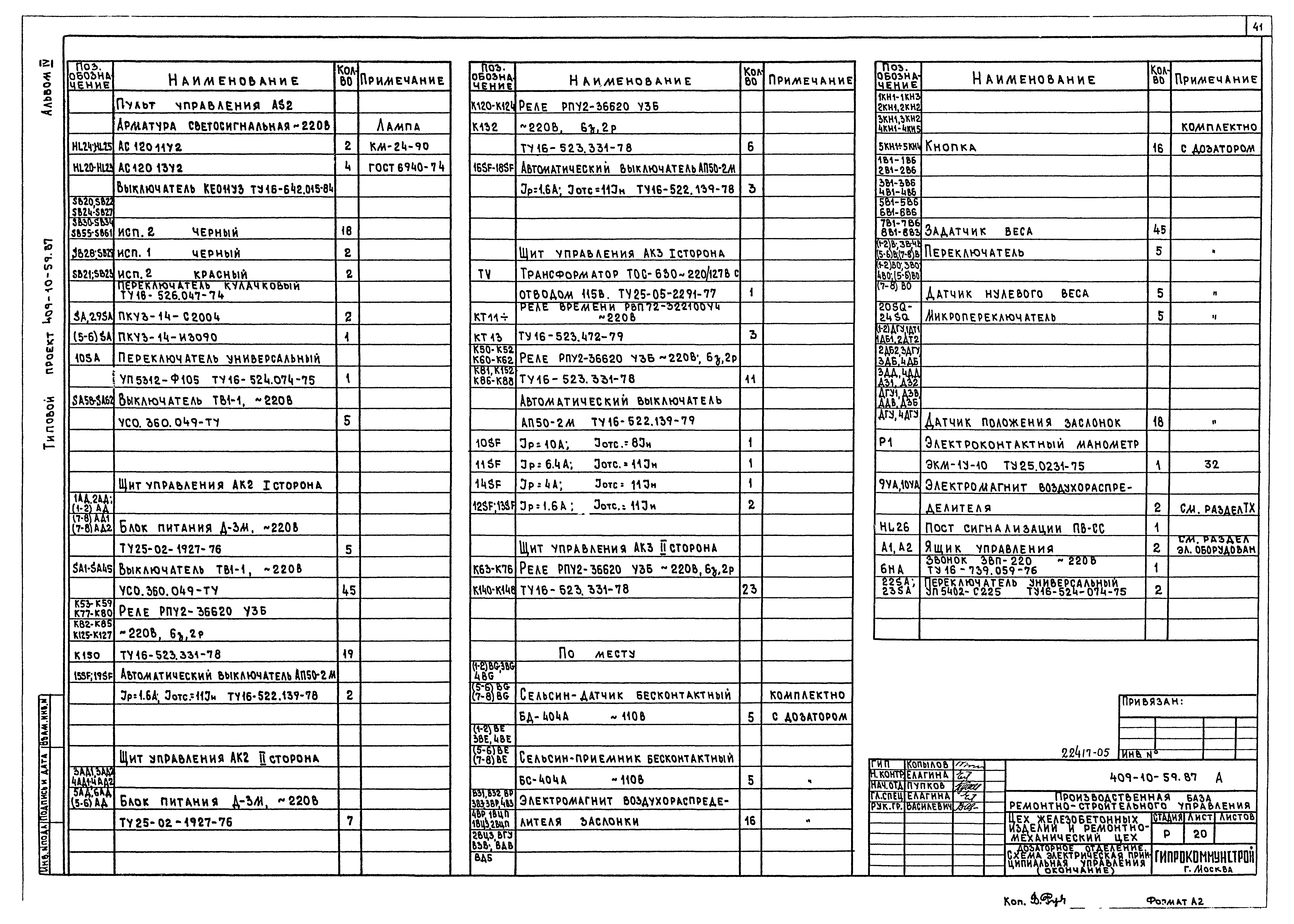 Типовой проект 409-10-59.87