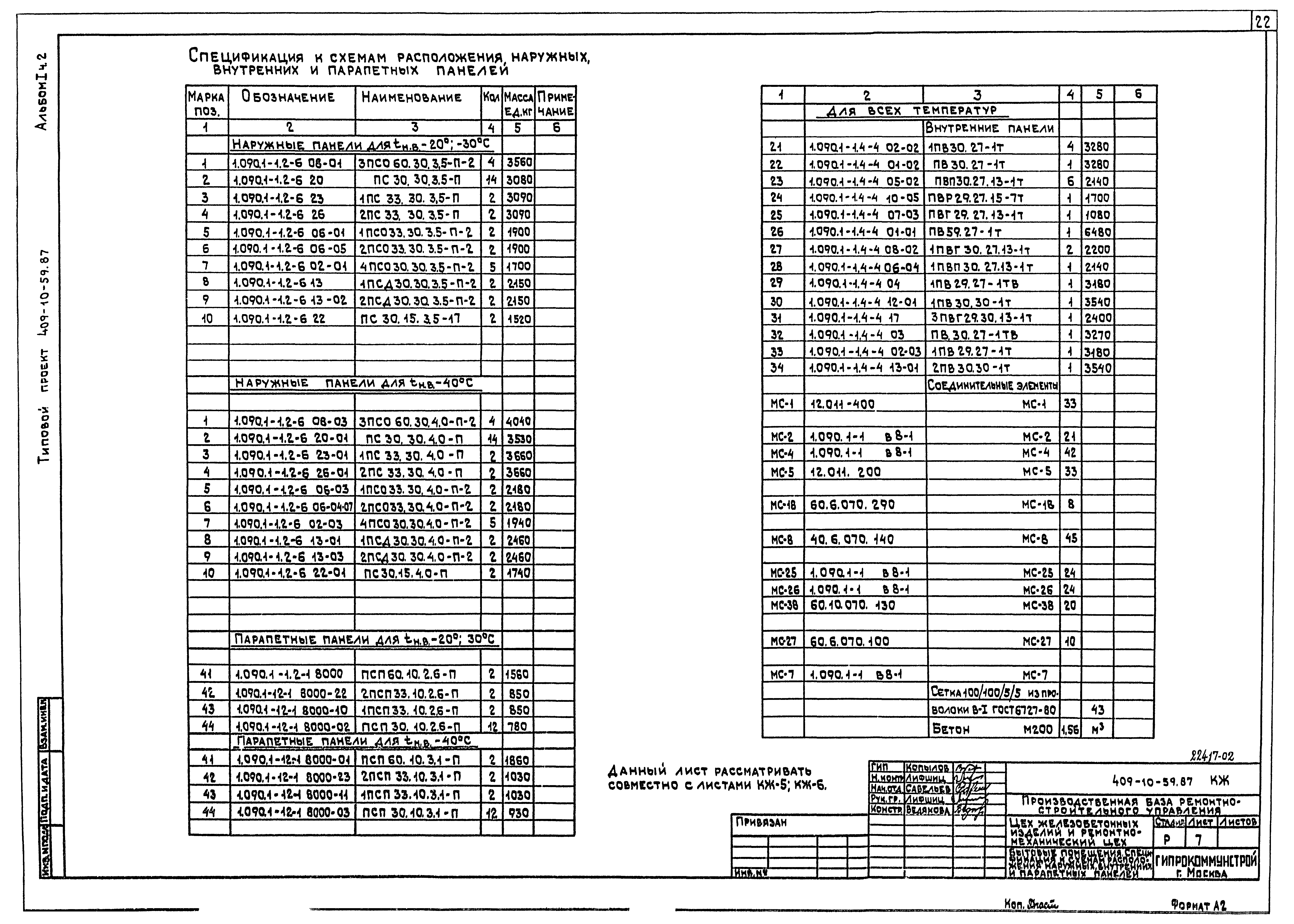 Типовой проект 409-10-59.87