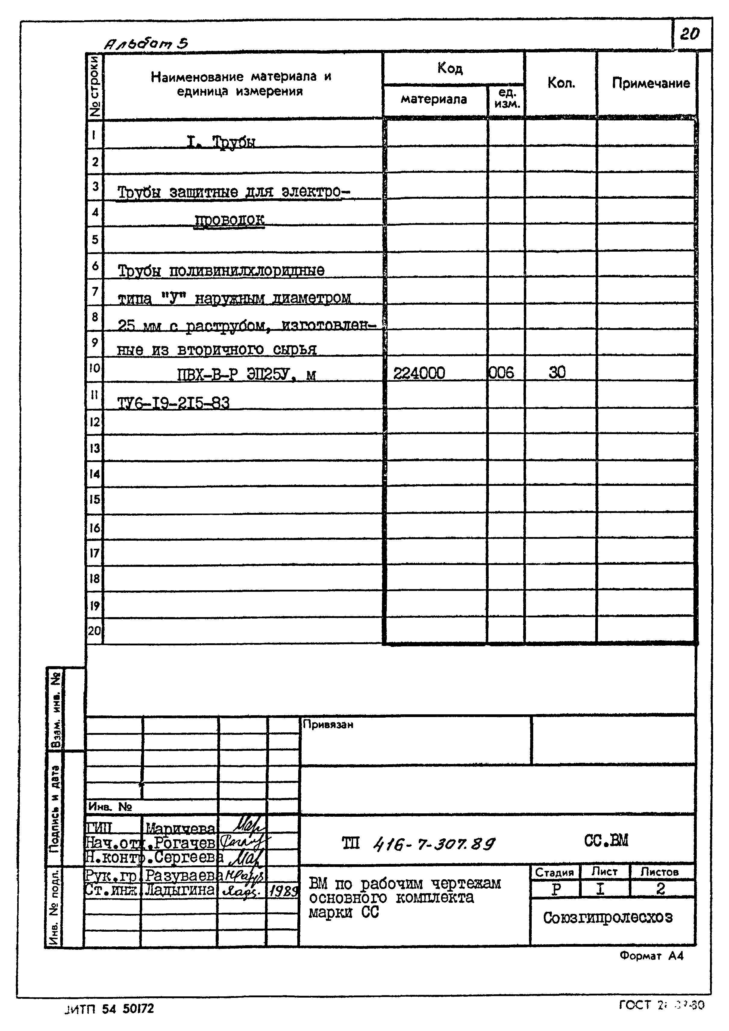 Типовой проект 416-7-307.89