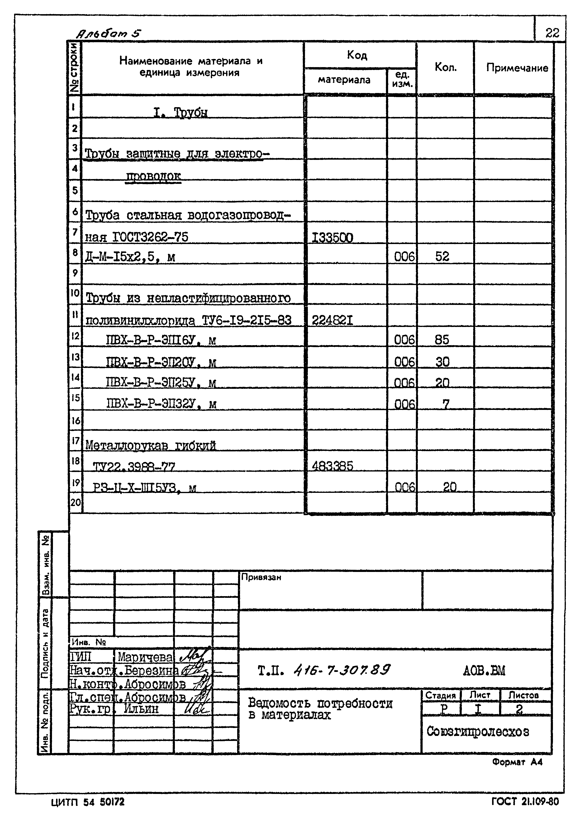 Типовой проект 416-7-307.89