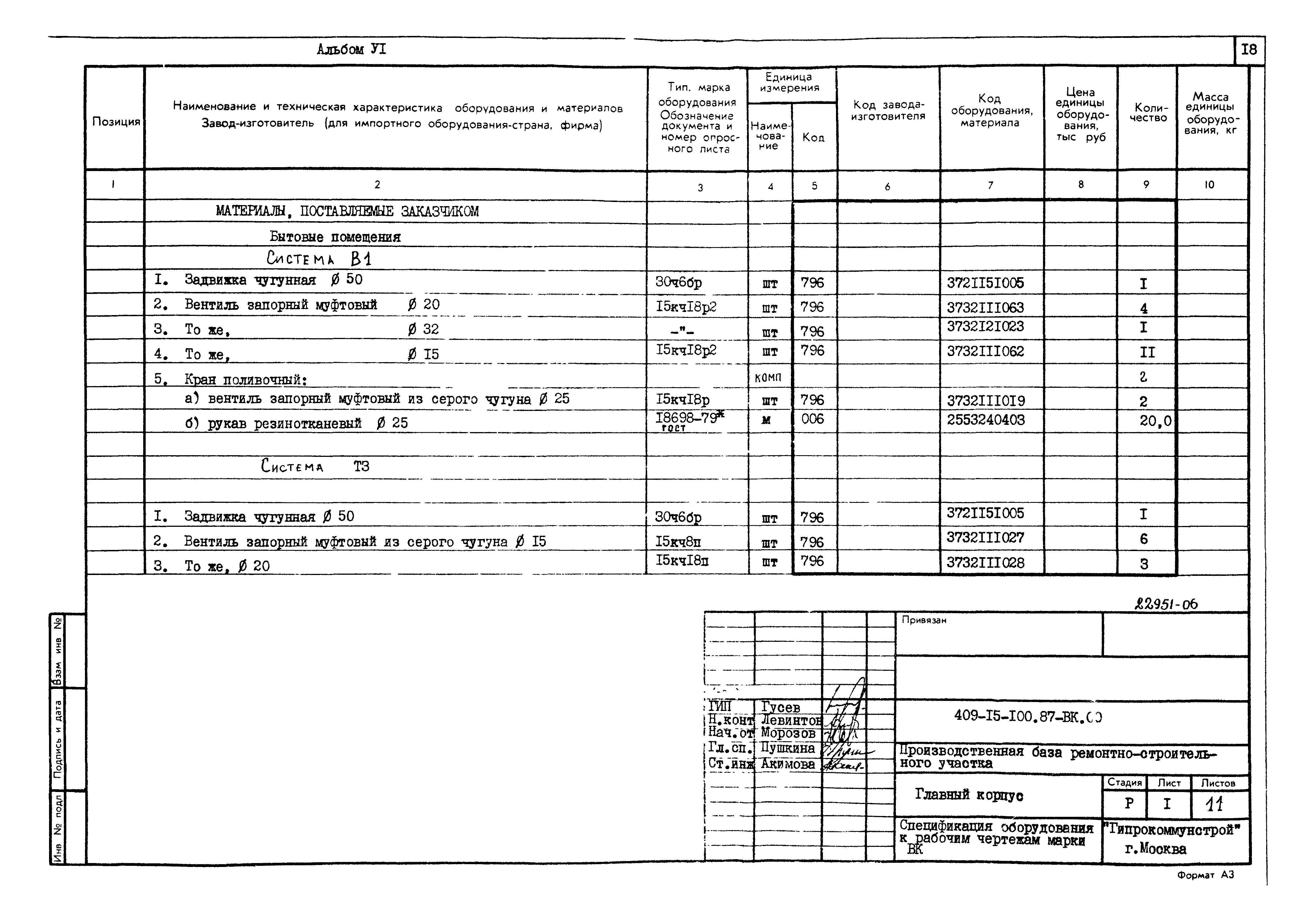 Типовой проект 409-15-100.87