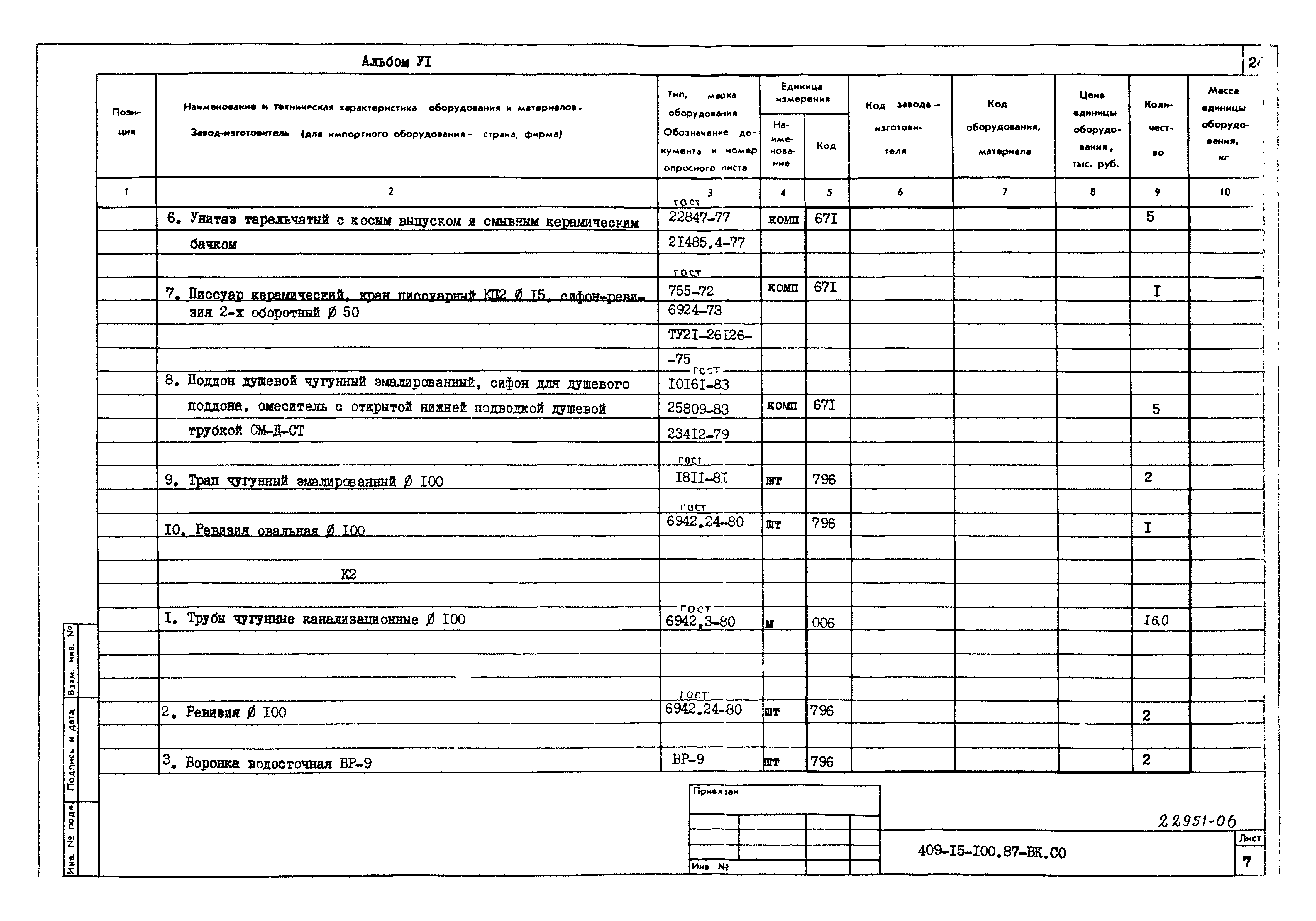 Типовой проект 409-15-100.87