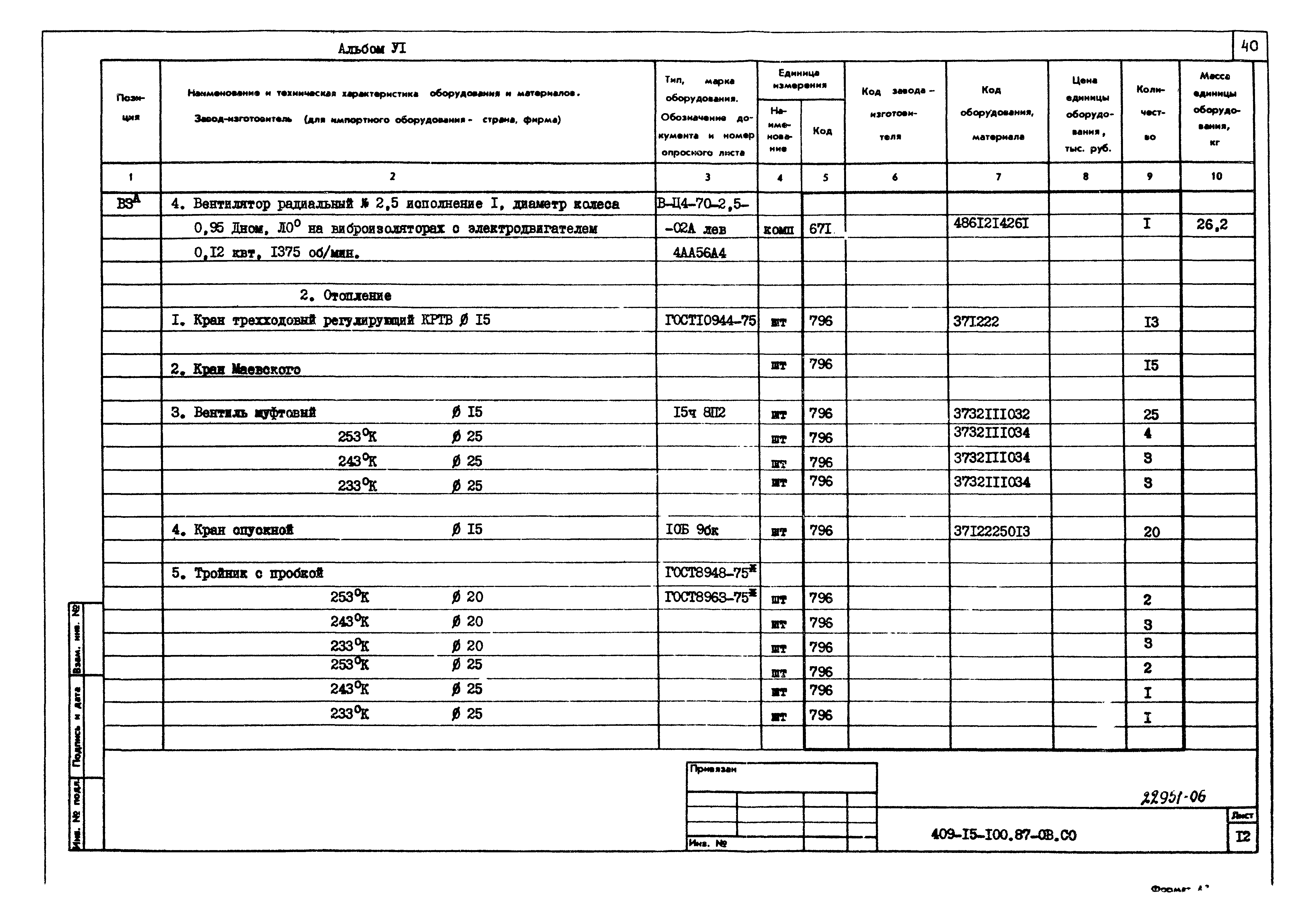Типовой проект 409-15-100.87