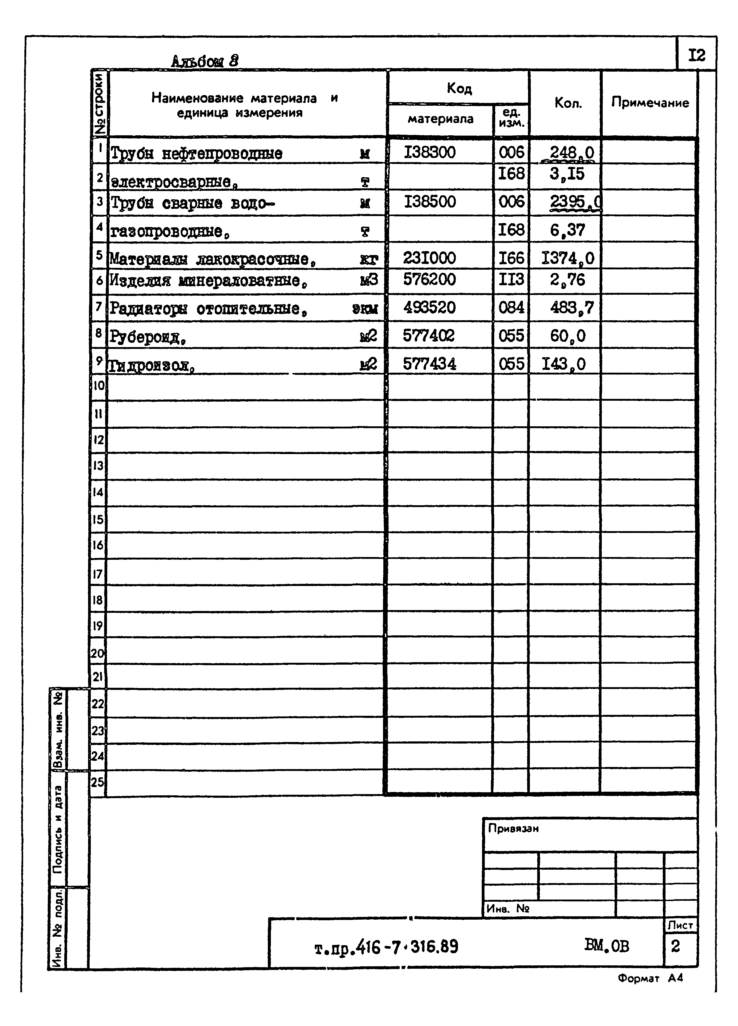 Типовой проект 416-7-316.89