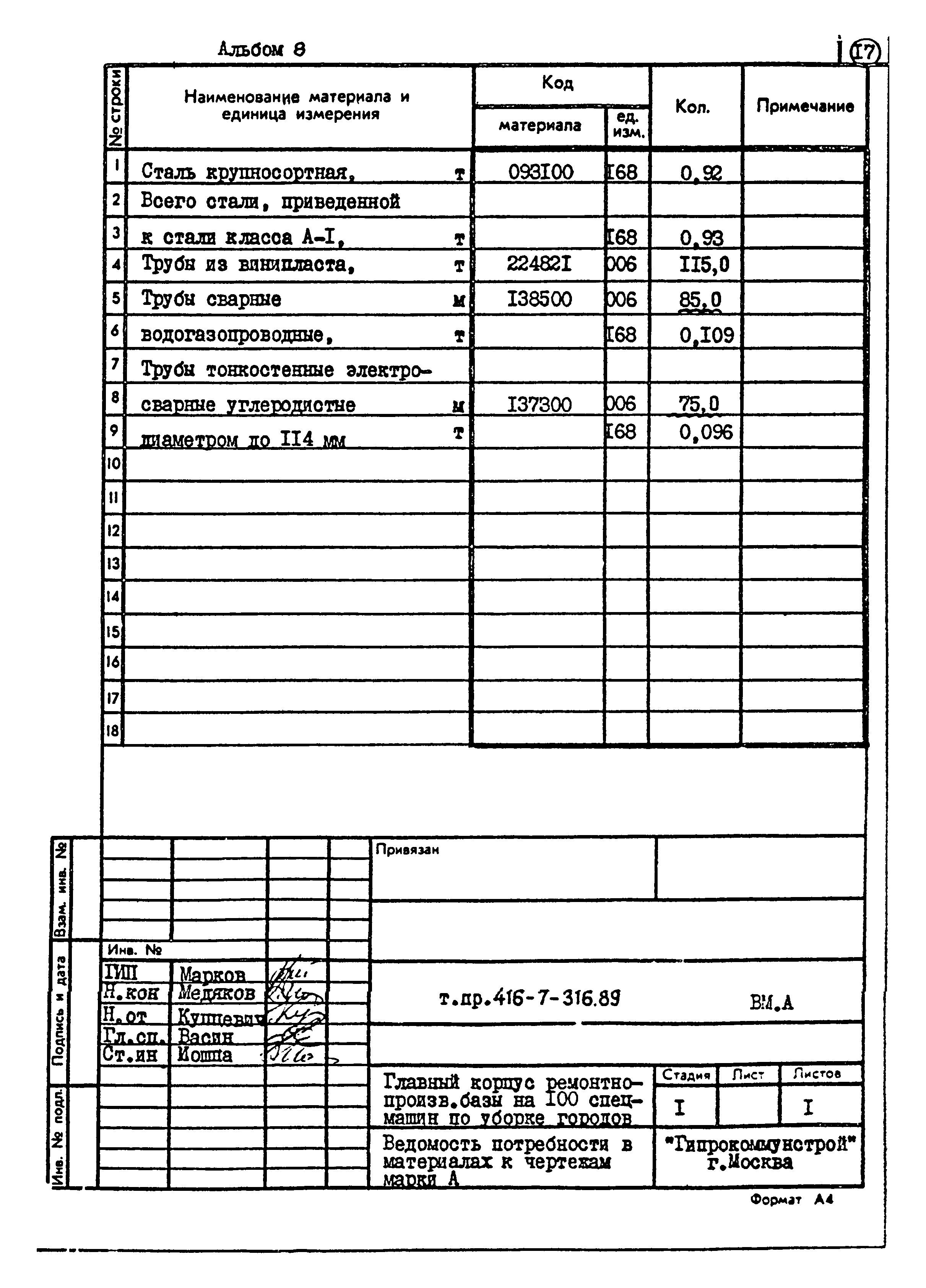 Типовой проект 416-7-316.89