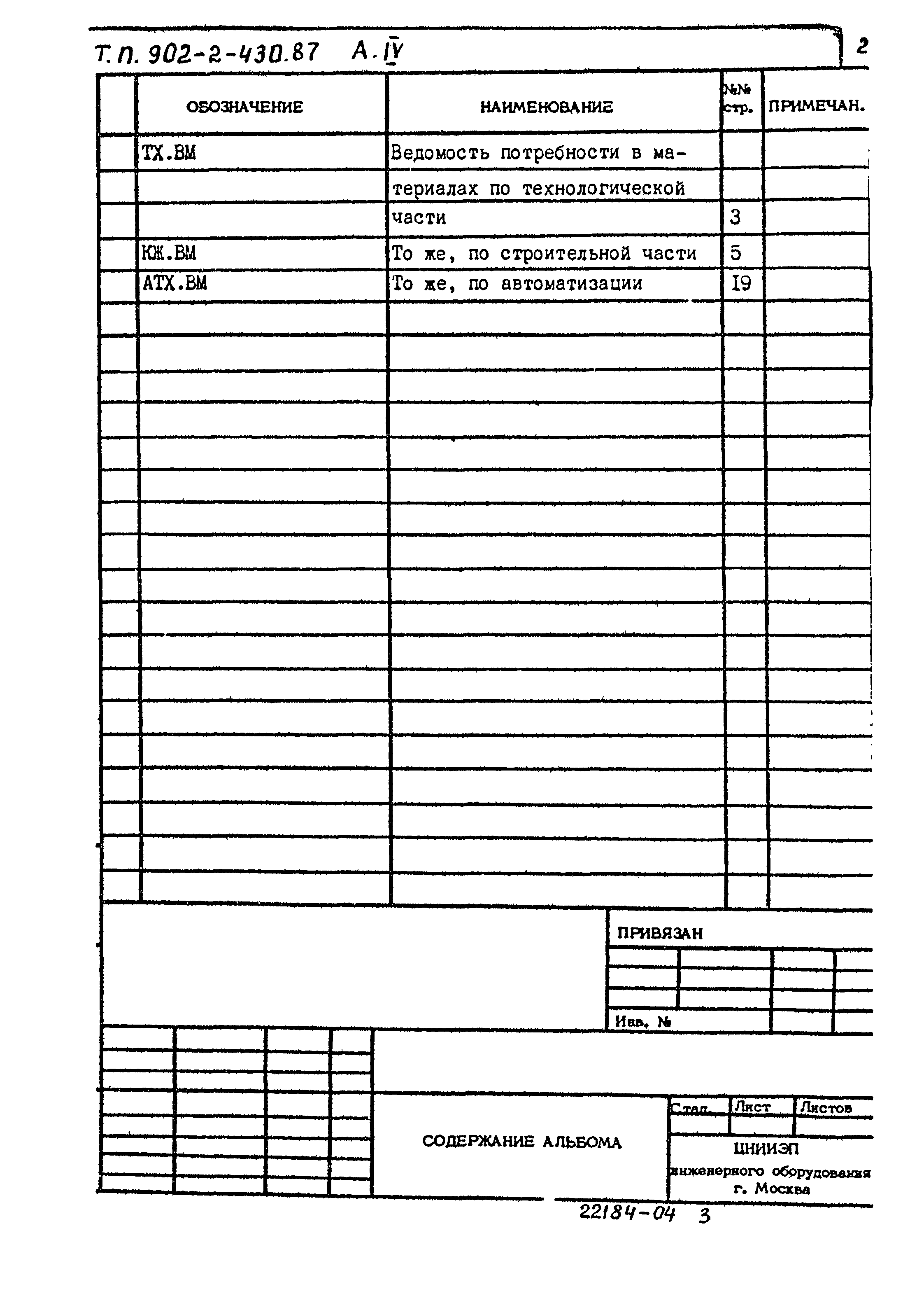 Типовой проект 902-2-430.87