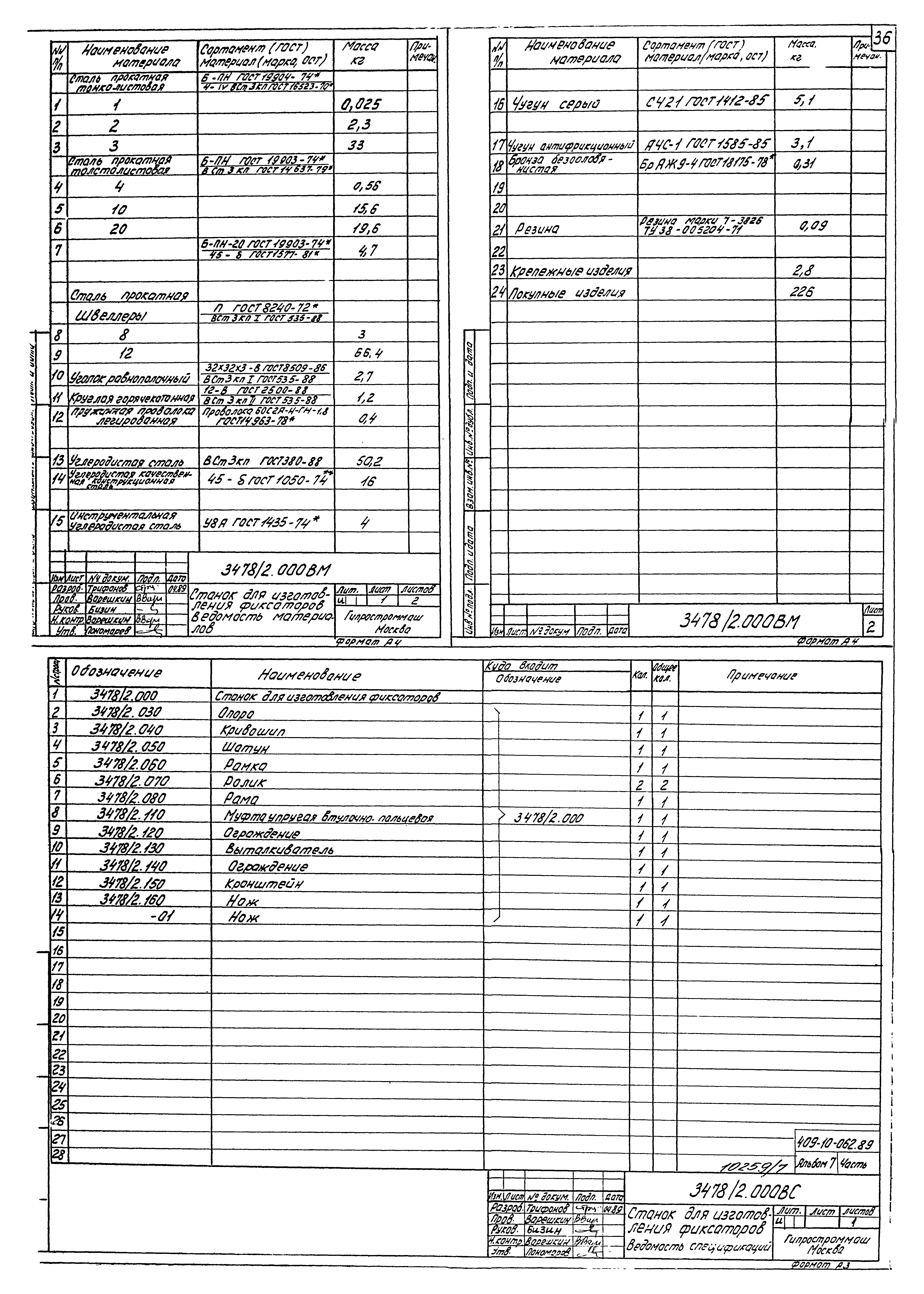 Типовые проектные решения 409-10-062.89