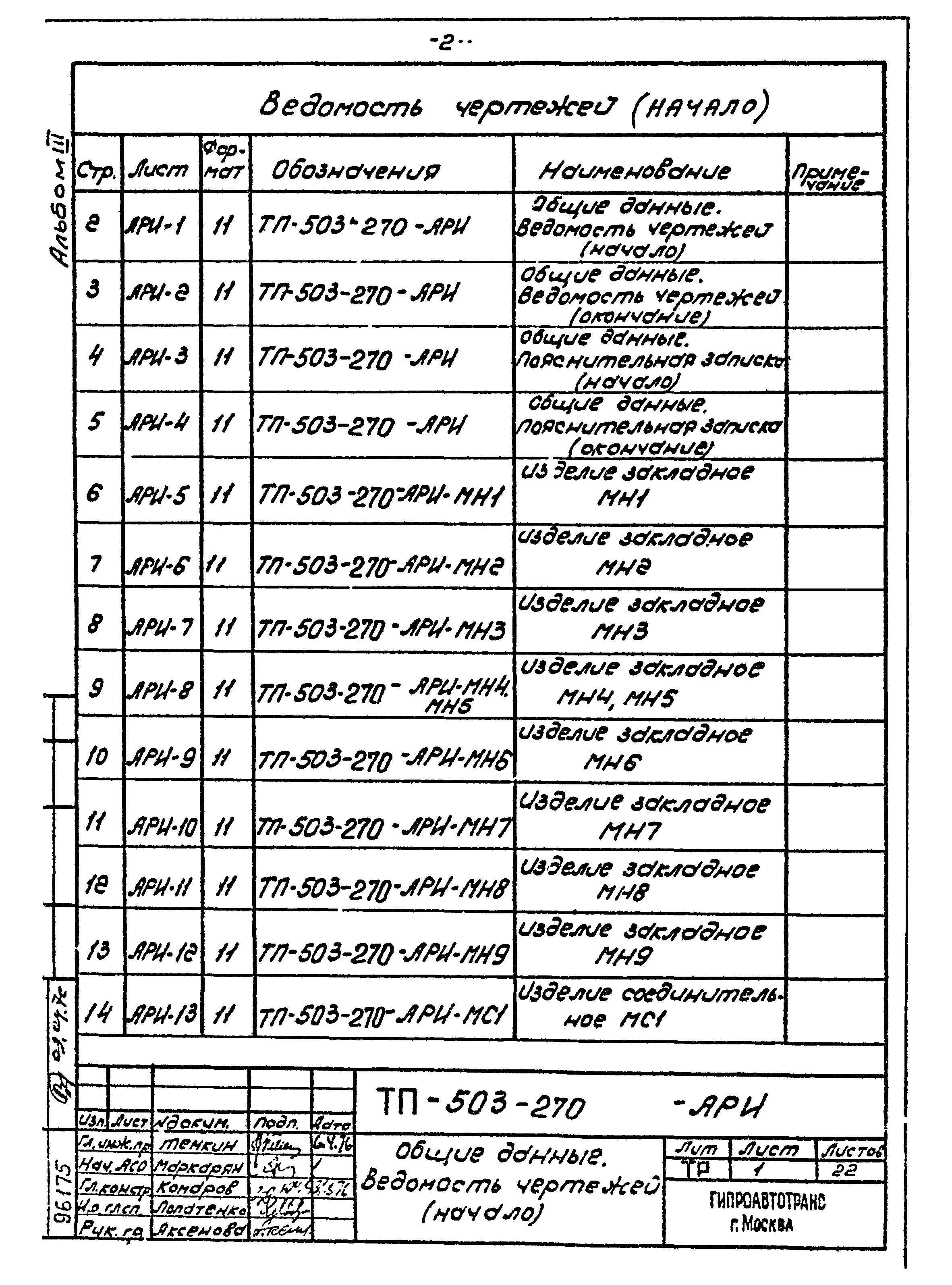 Типовой проект 503-270
