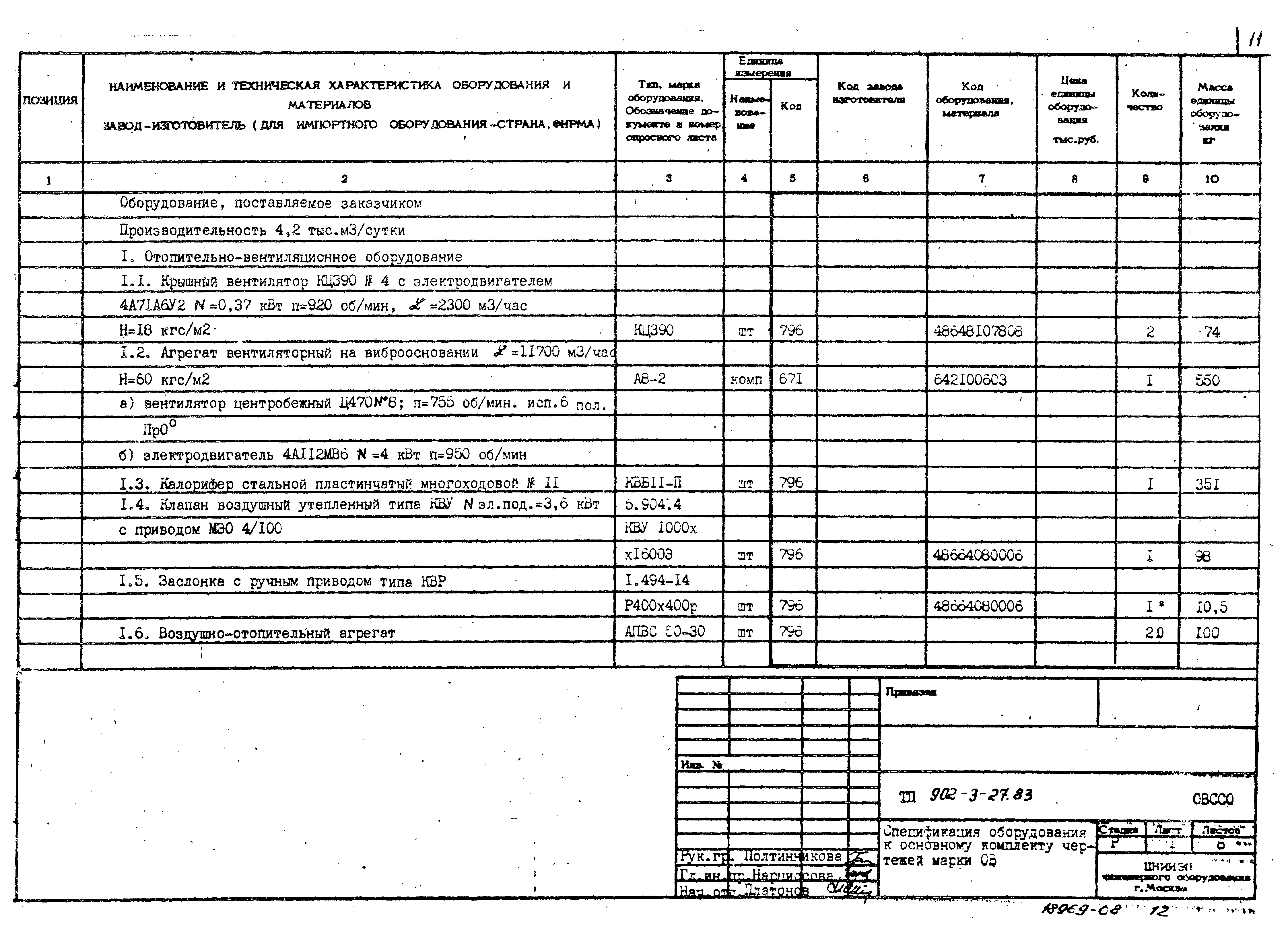 Типовой проект 902-3-29м.83
