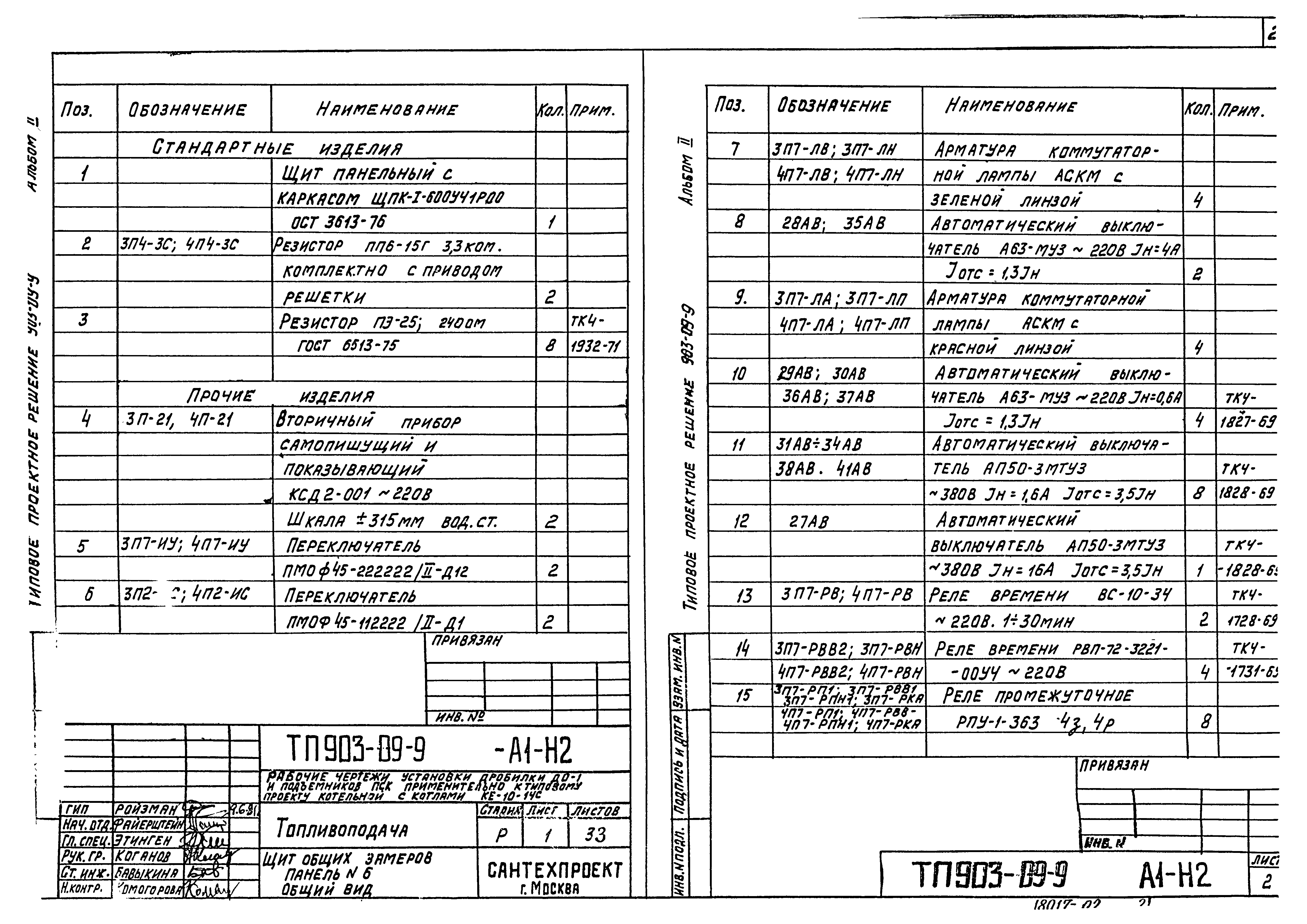 Типовые проектные решения 903-09-9