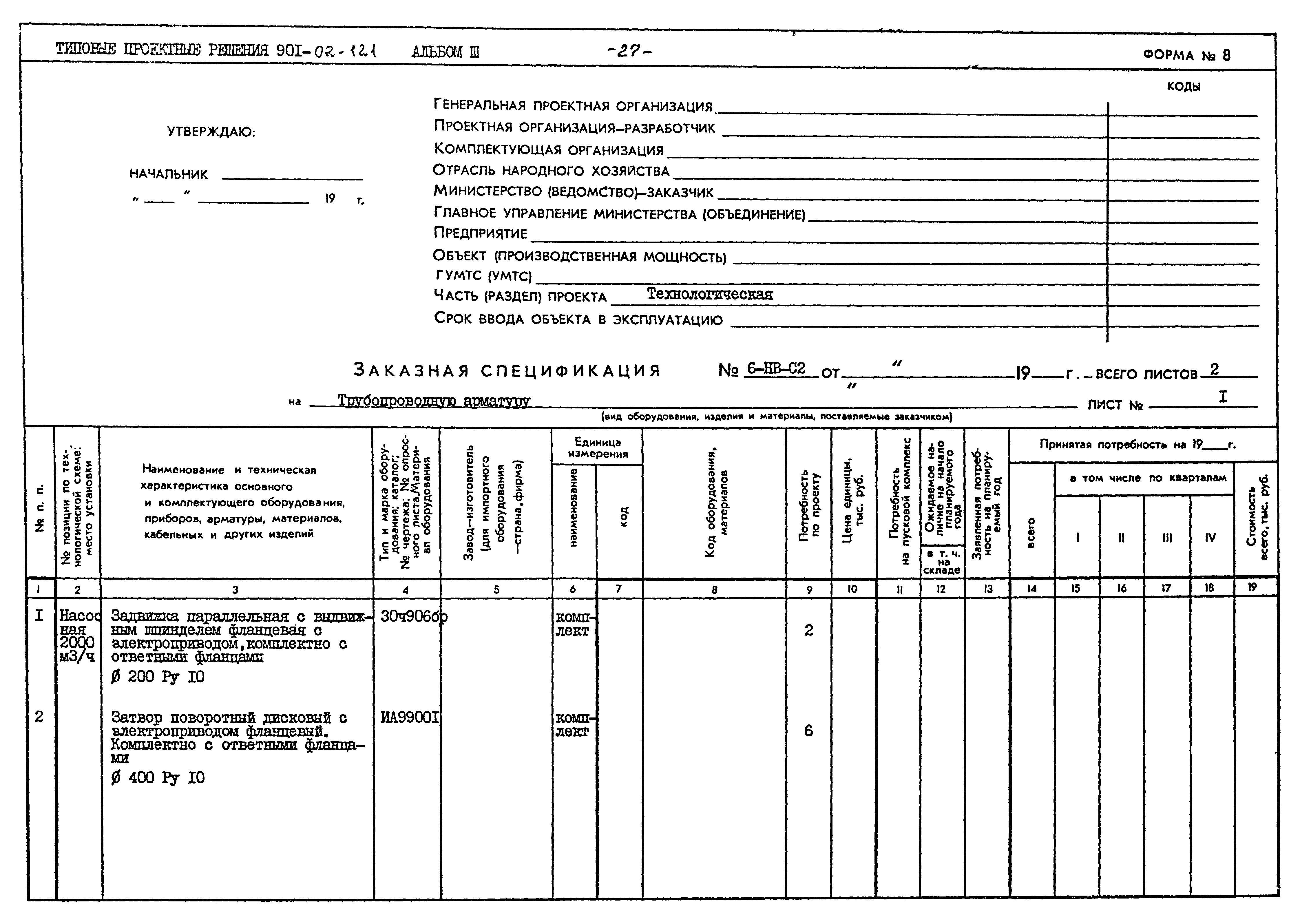 Типовые проектные решения 901-02-121