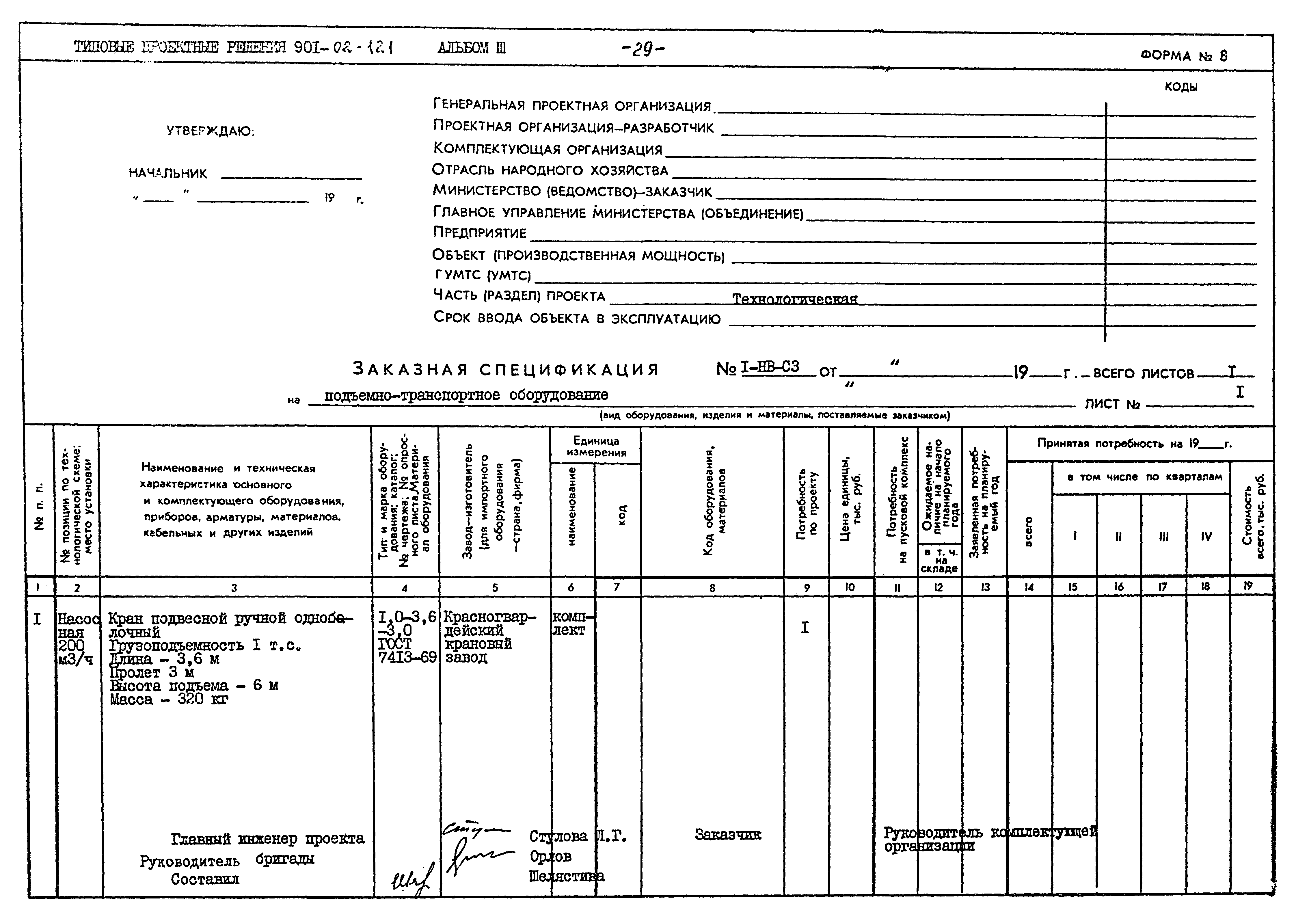 Типовые проектные решения 901-02-121