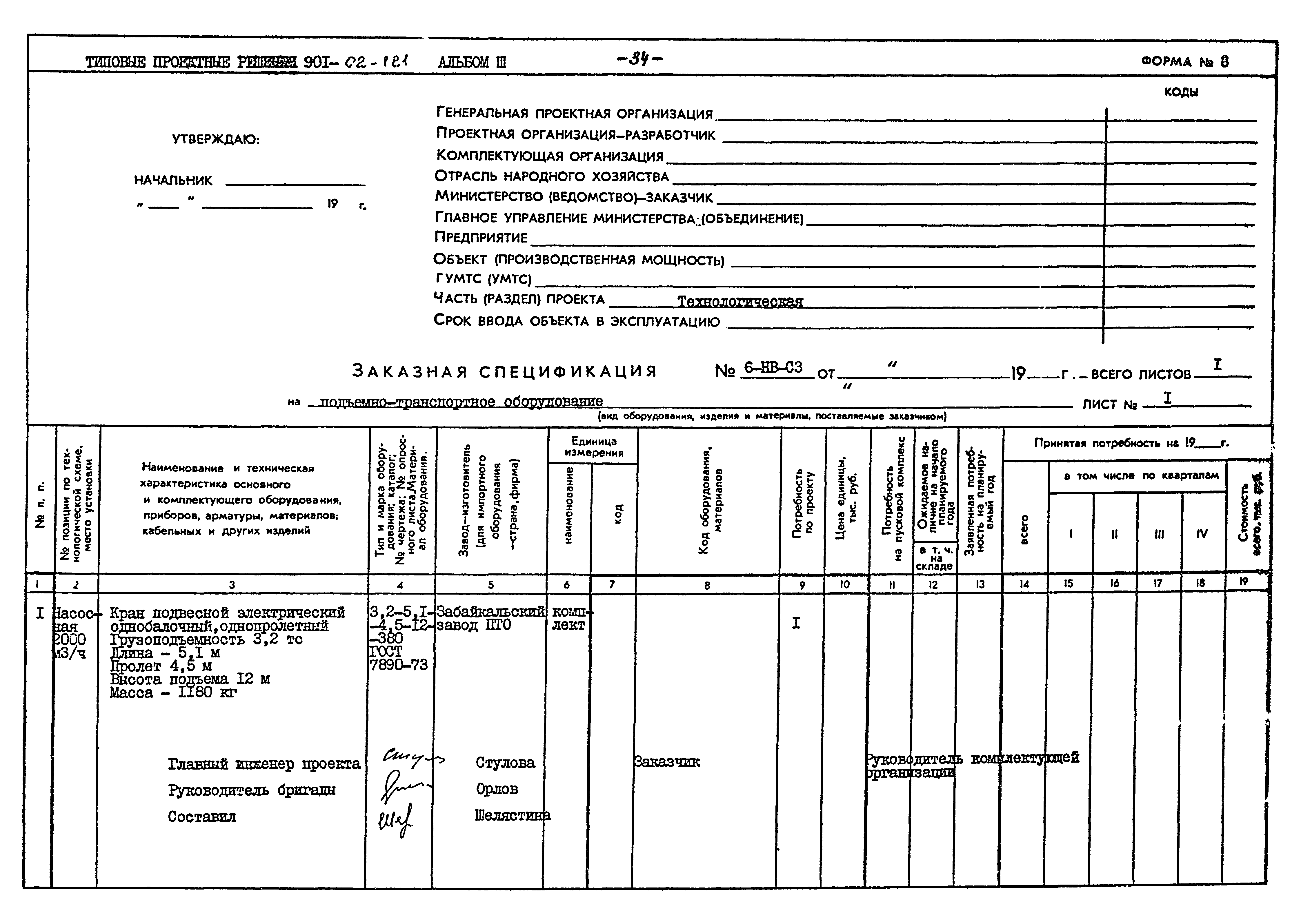 Типовые проектные решения 901-02-121