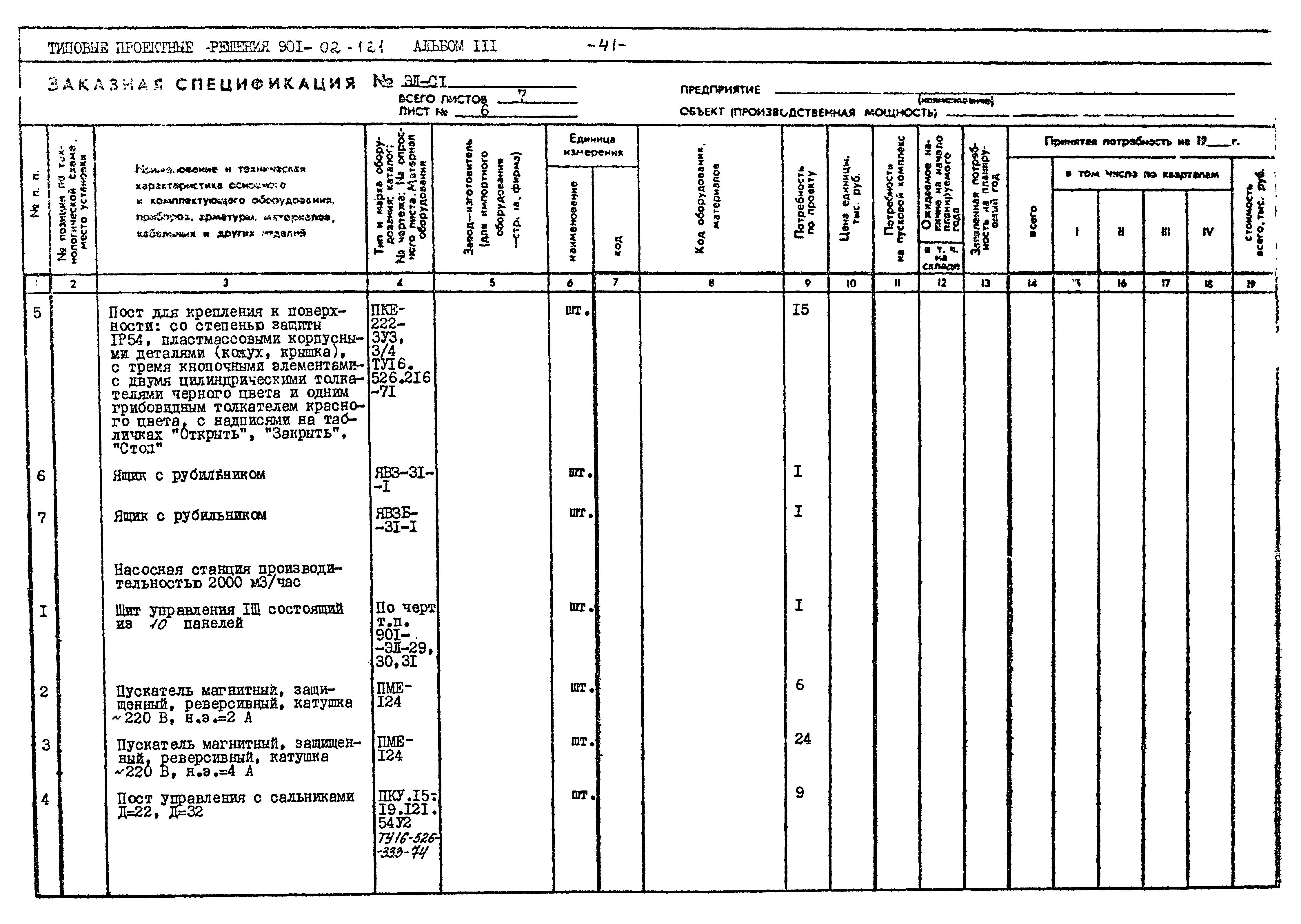Типовые проектные решения 901-02-121