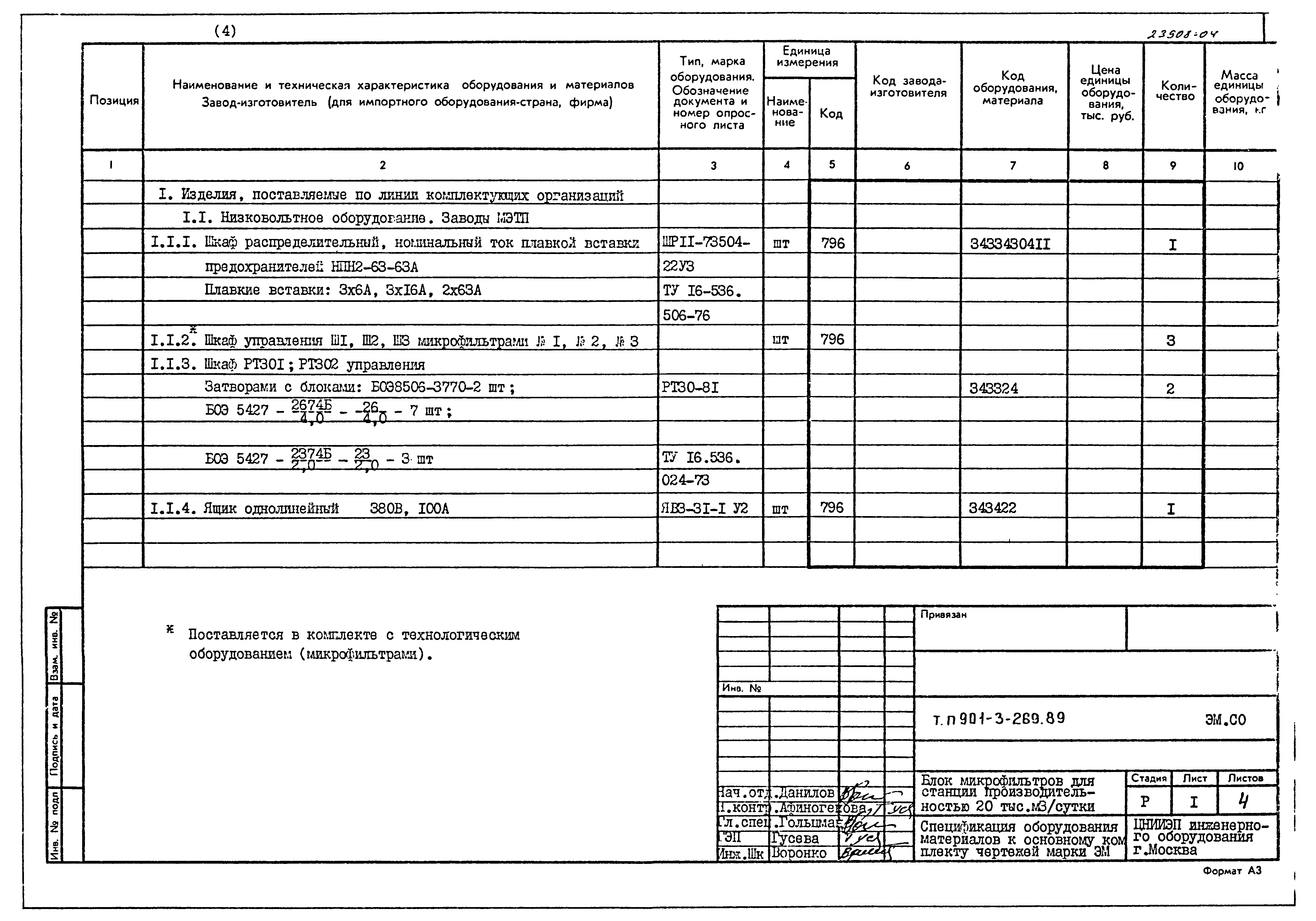 Типовой проект 901-3-269.89