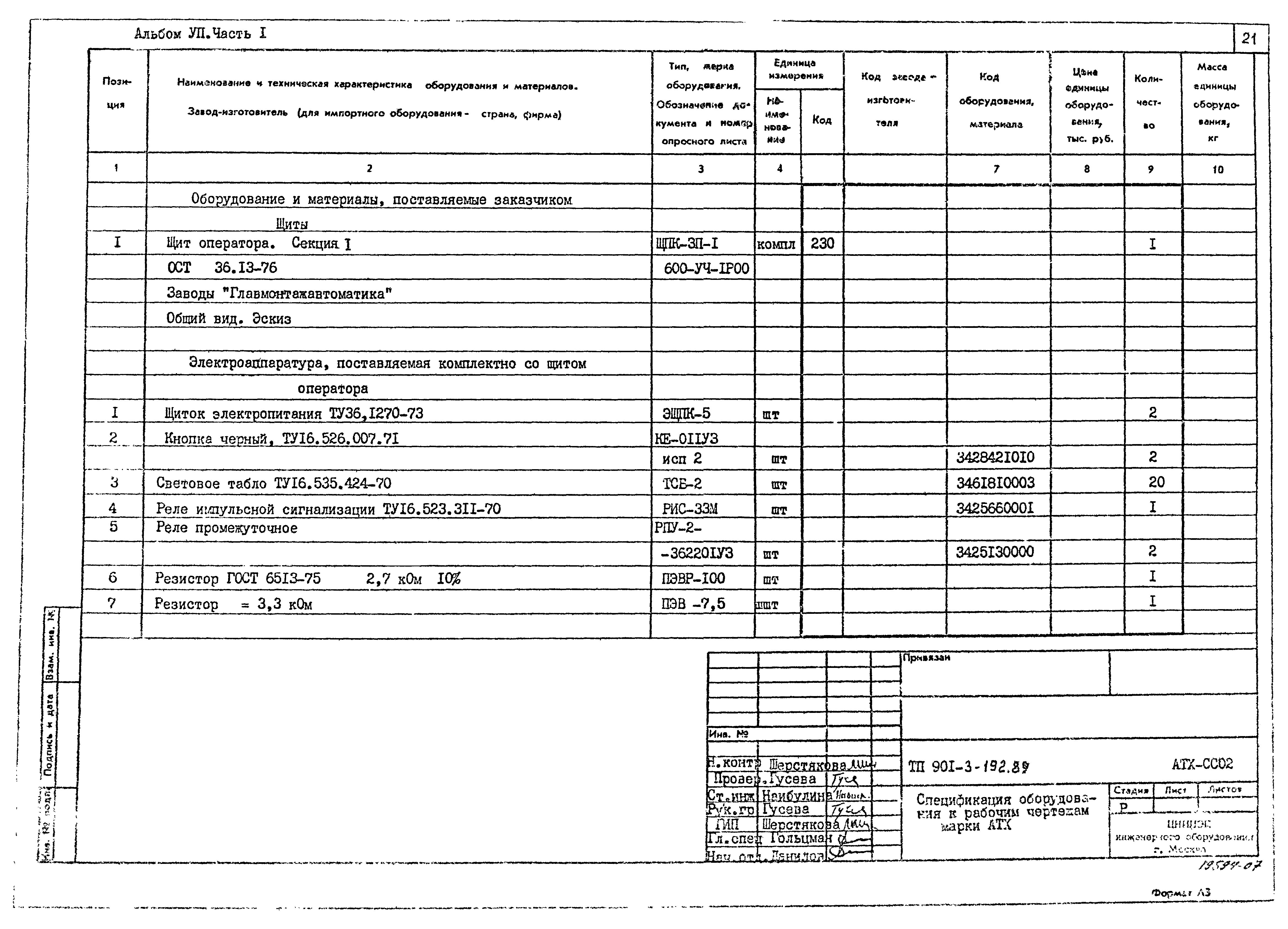 Типовой проект 901-3-192.84
