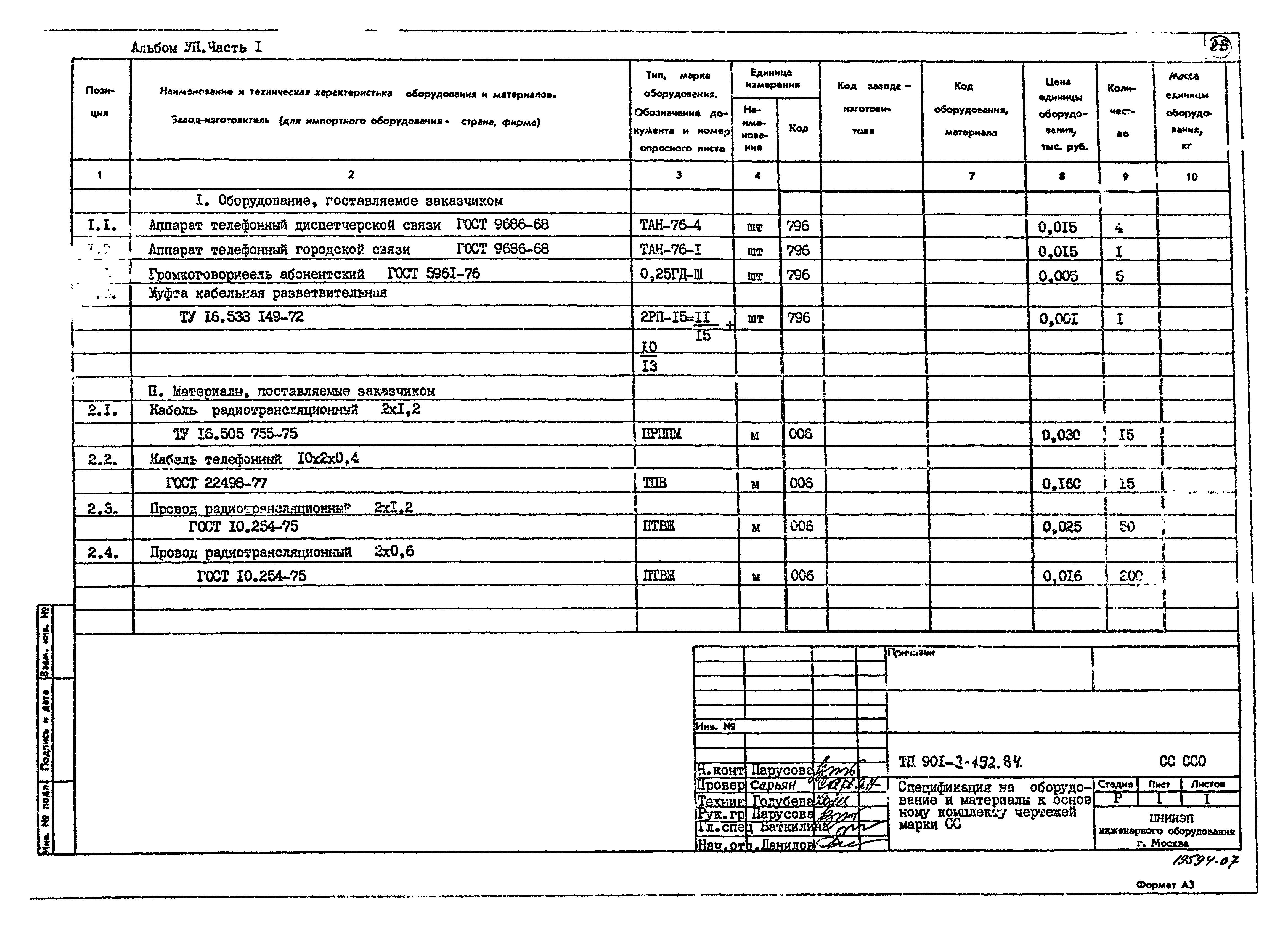 Типовой проект 901-3-192.84