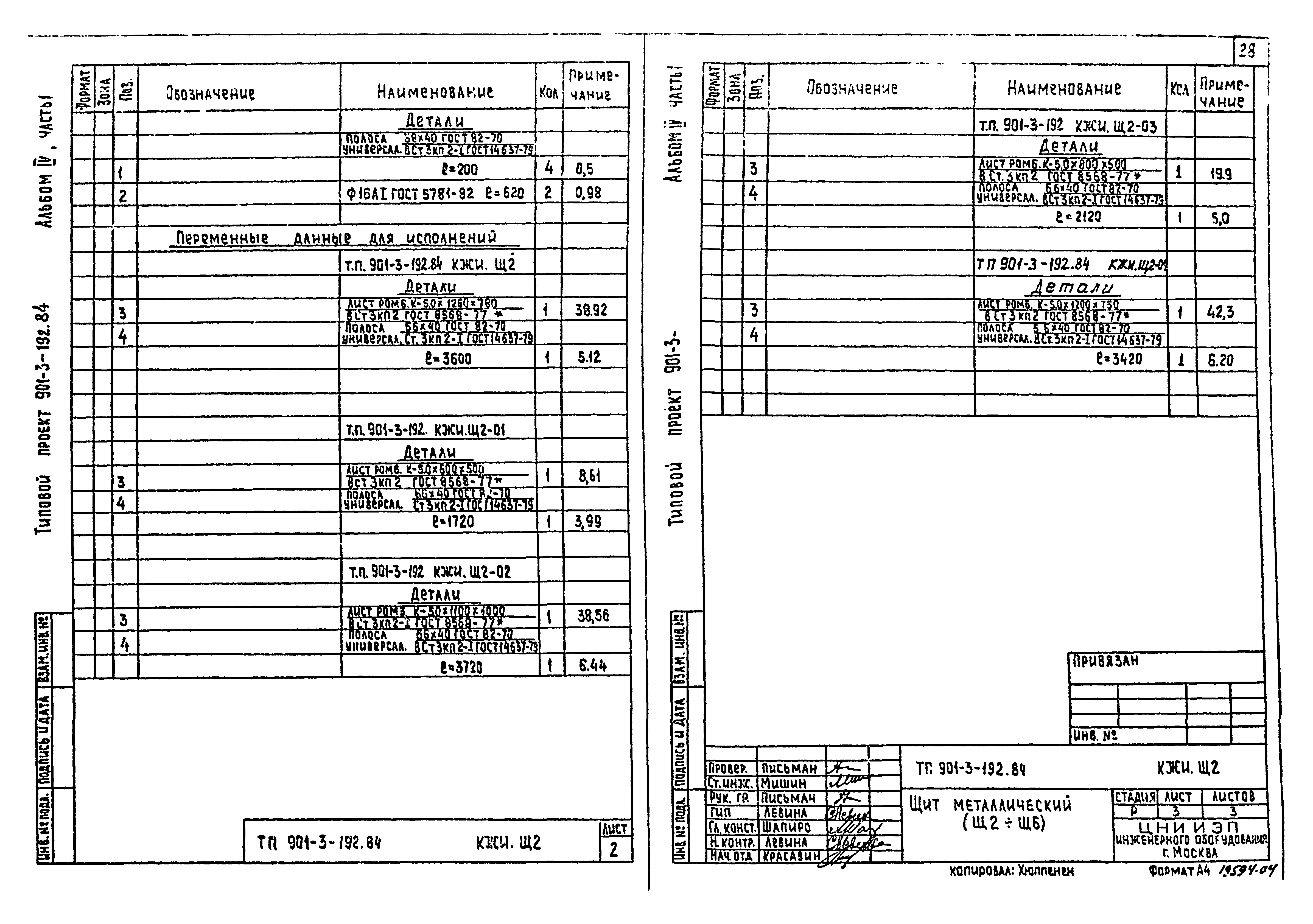 Типовой проект 901-3-192.84