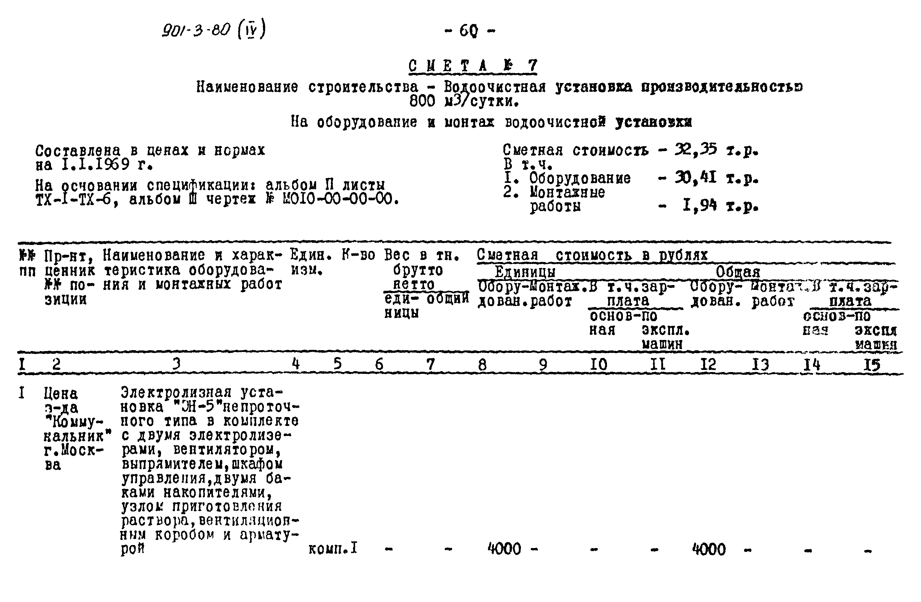 Типовой проект 901-3-80
