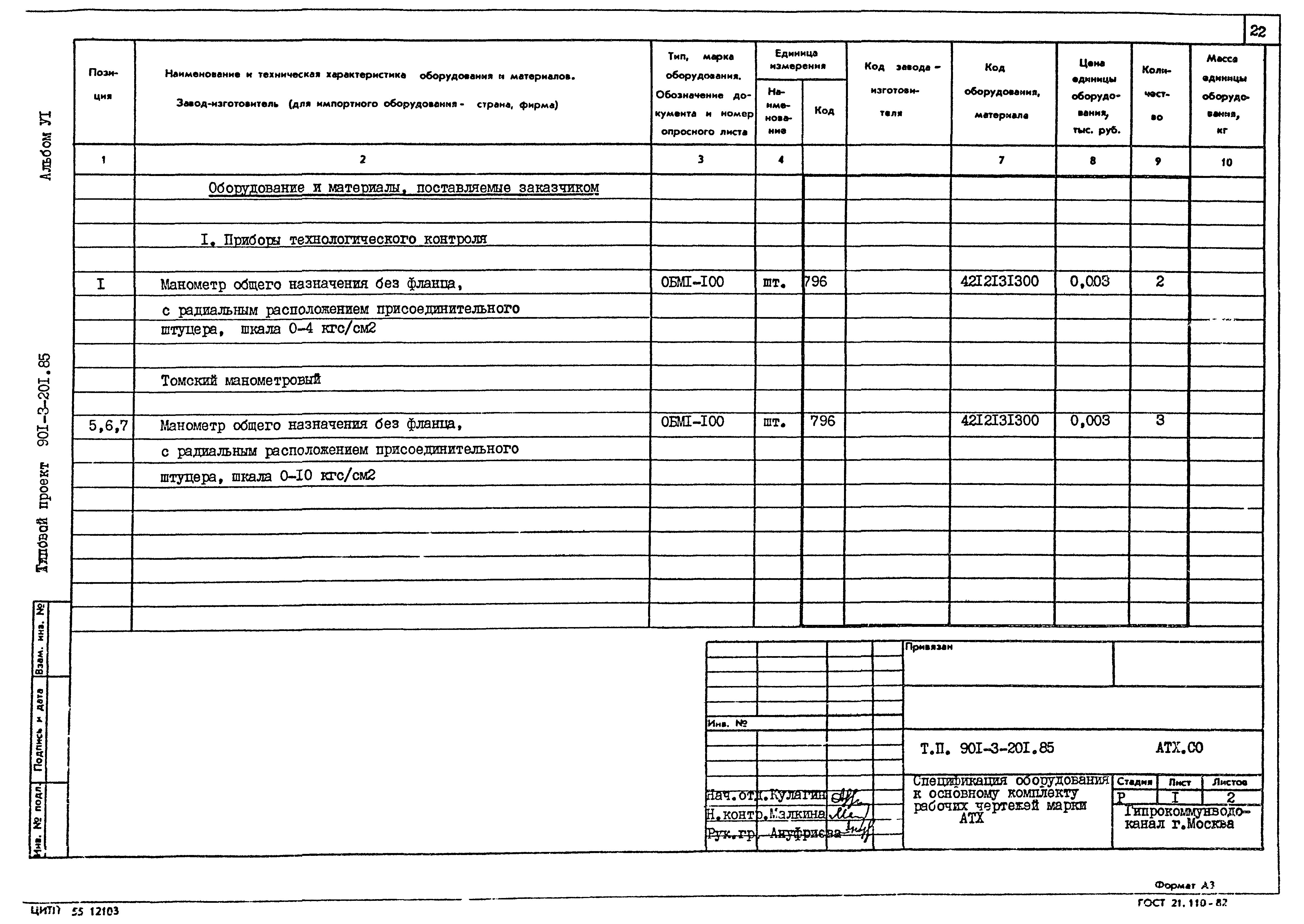 Типовой проект 901-3-201.85