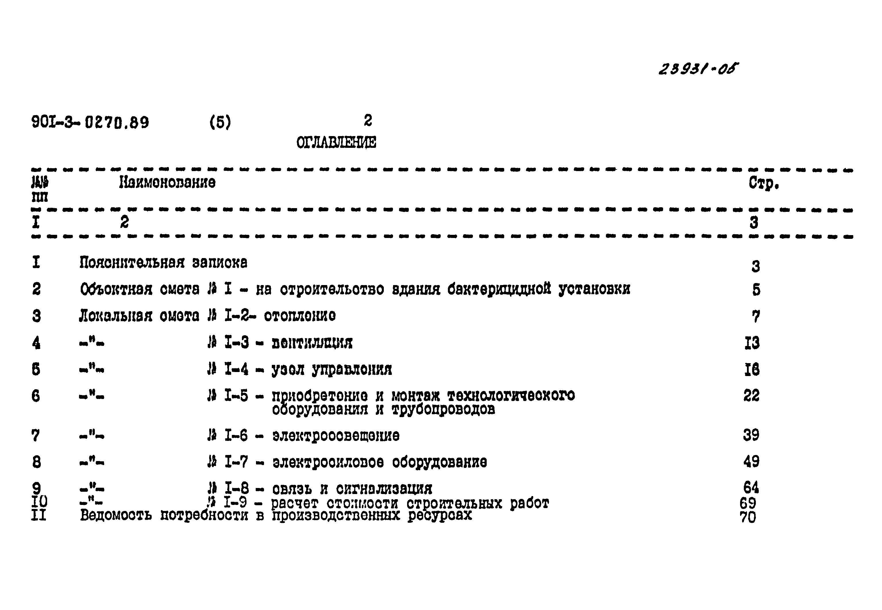 Типовые проектные решения 901-3-0270.89