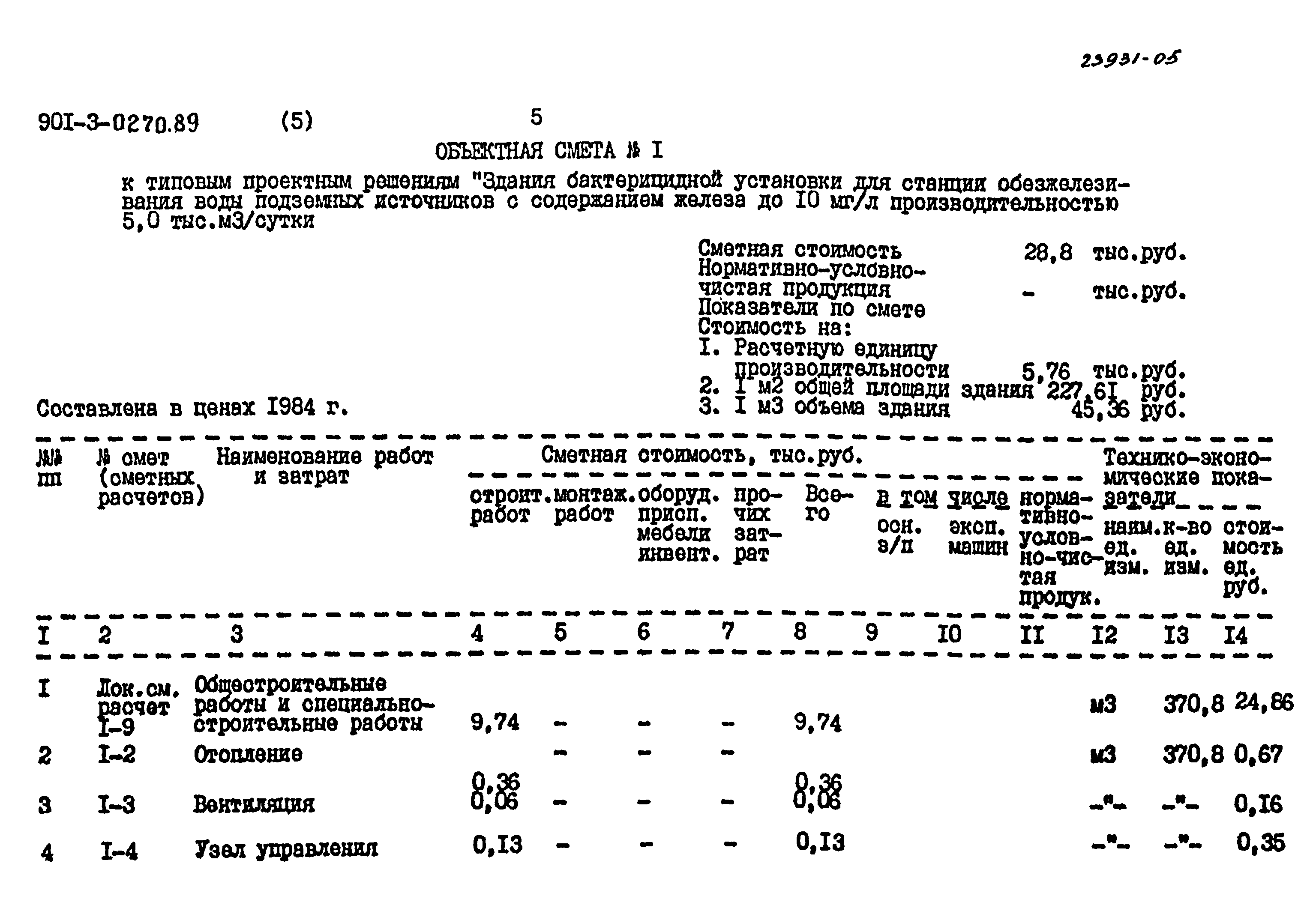 Типовые проектные решения 901-3-0270.89