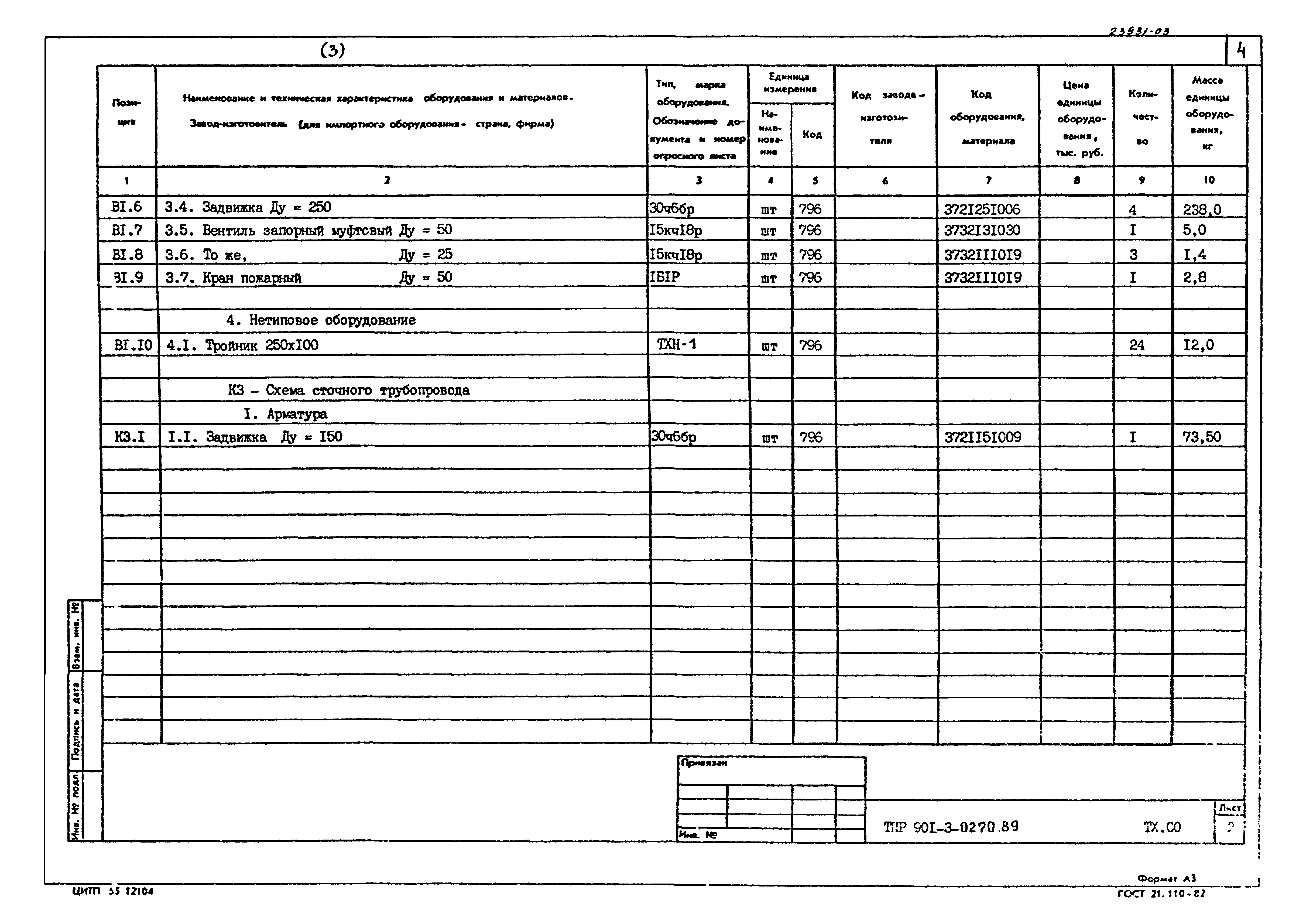Типовые проектные решения 901-3-0270.89